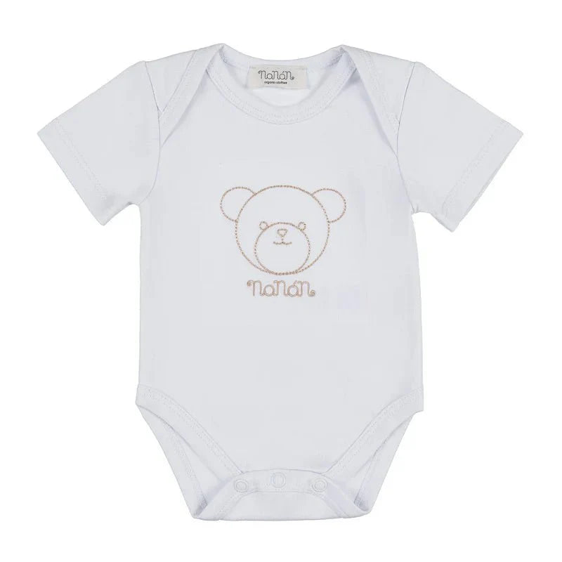 Body Nanan bianco con Orsetto ricamato - Be Brave Boutique