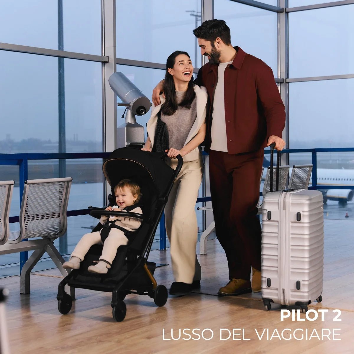 Passeggino per aereo PILOT 2 Nero - Be Brave Boutique