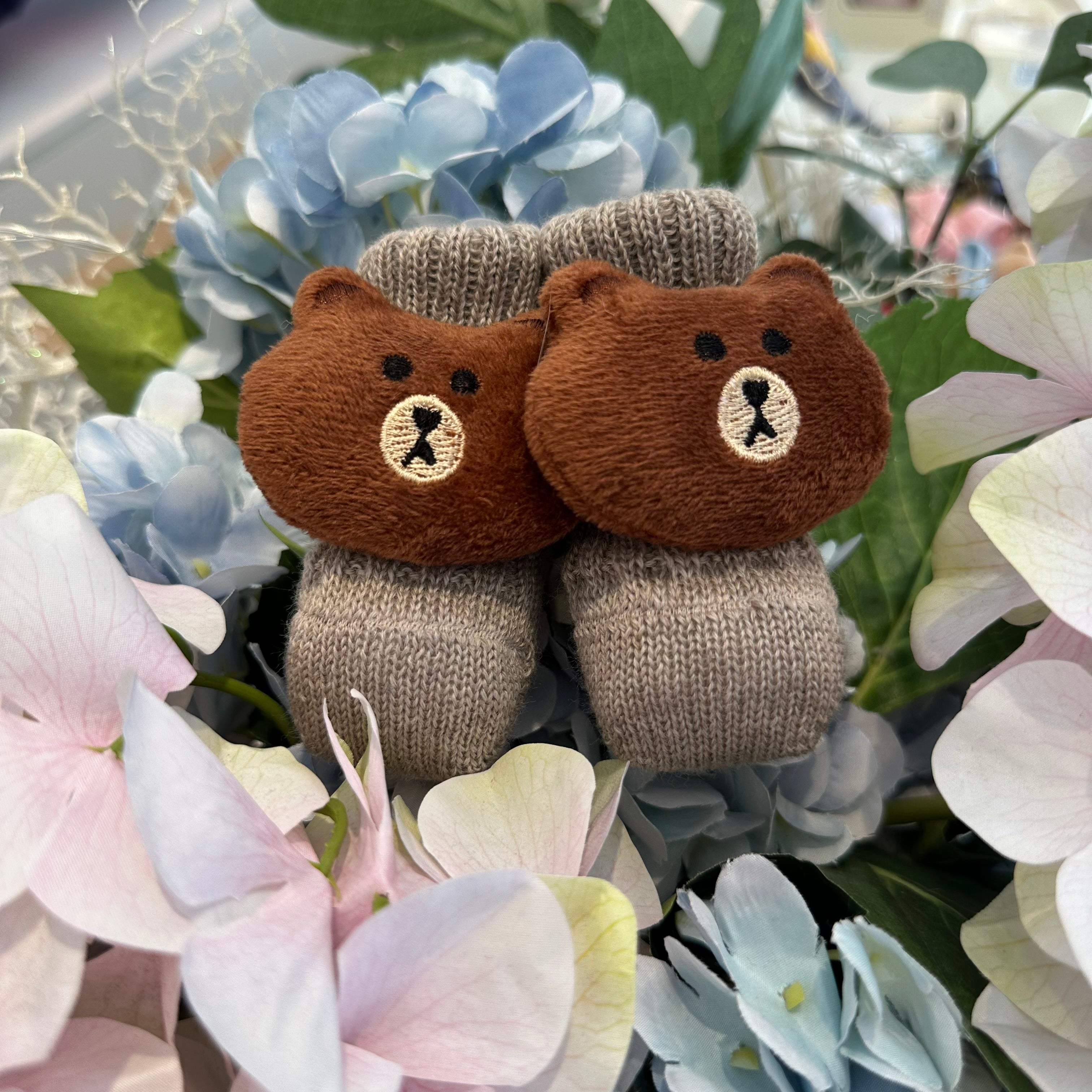 Scarpine nascita Con Orsetto in Pura Lana Vergine Made in Italy - Be Brave Boutique