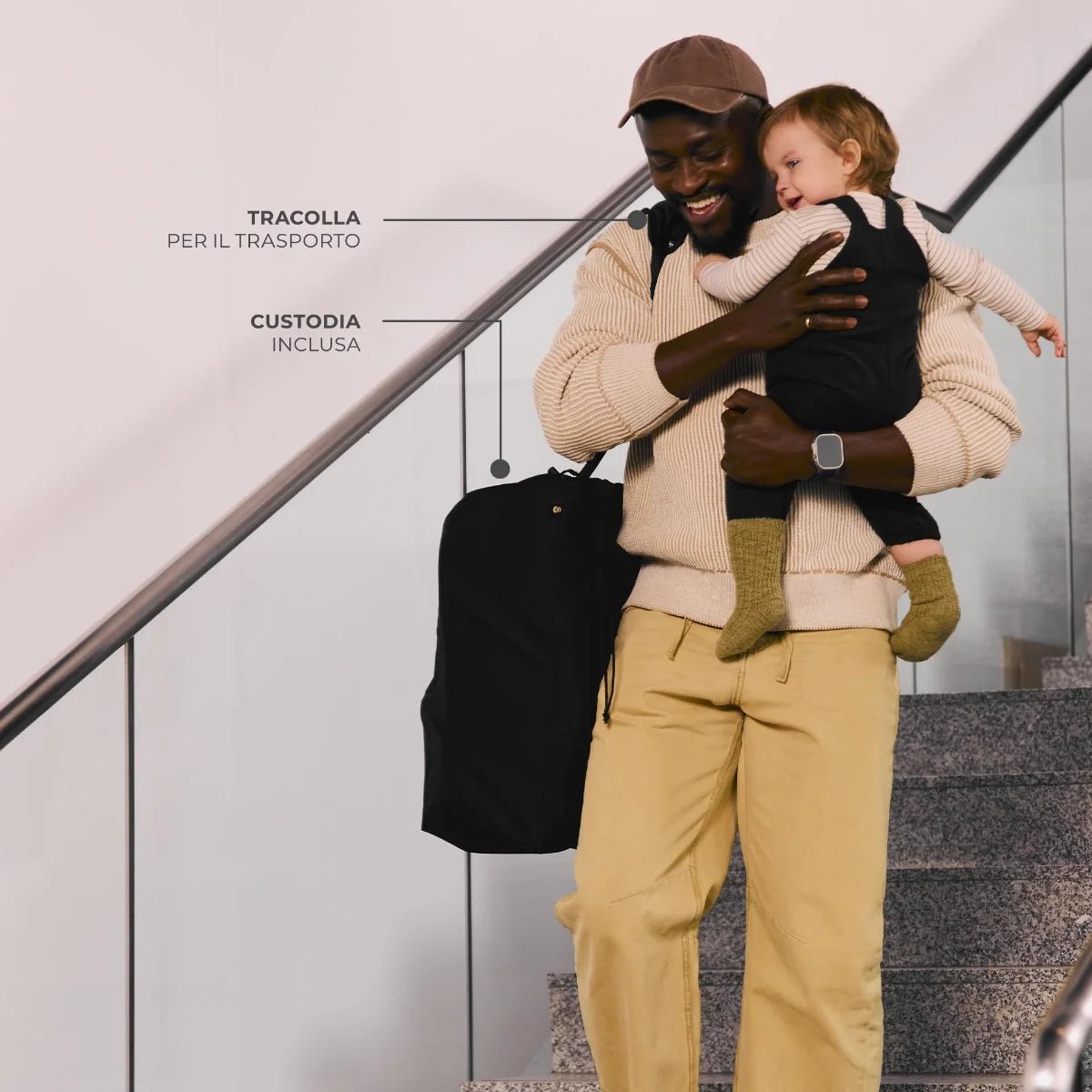 Passeggino per aereo PILOT 2 Nero - Be Brave Boutique