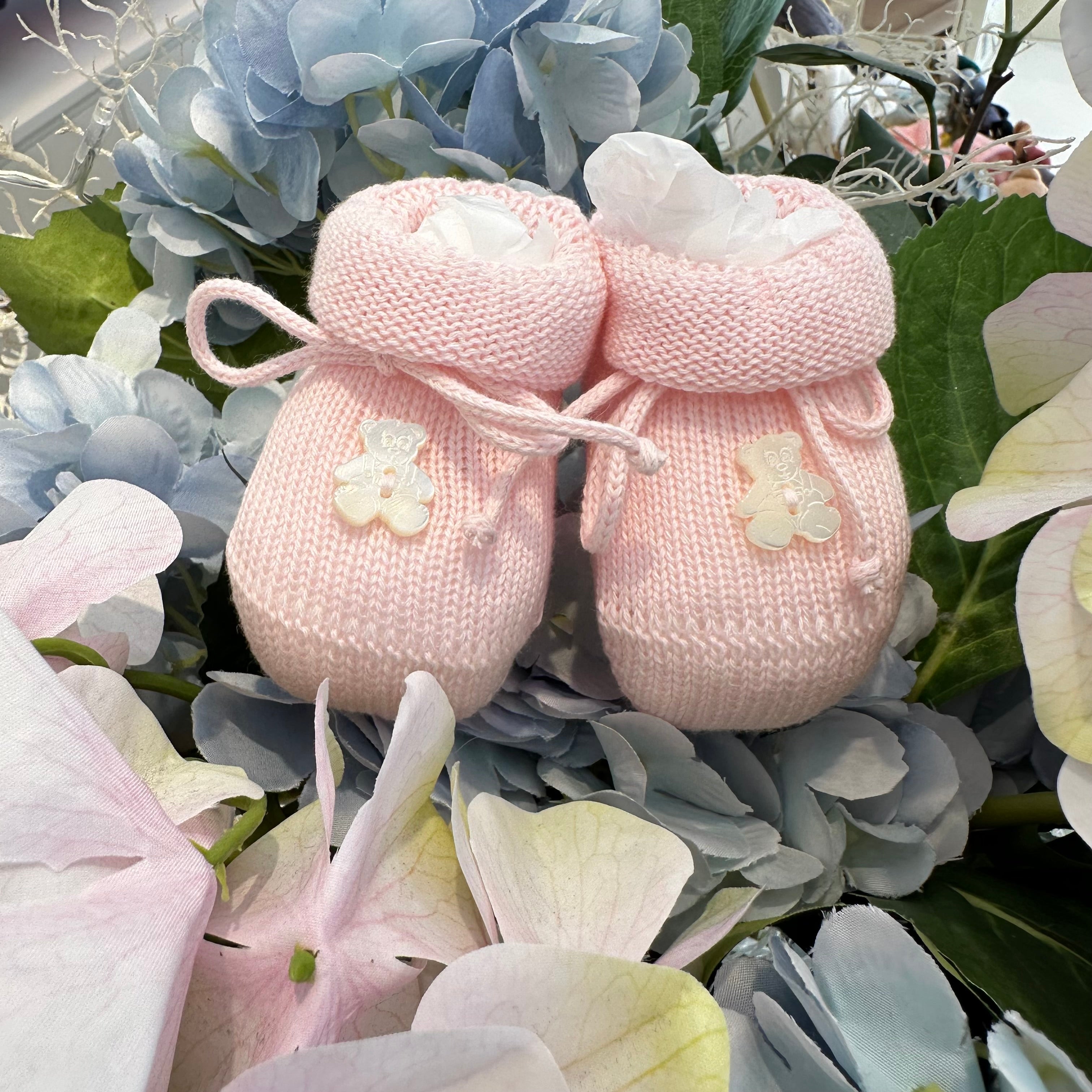 Scarpine nascita Con Orsetto in Caldo Cotone Made in Italy - Be Brave Boutique