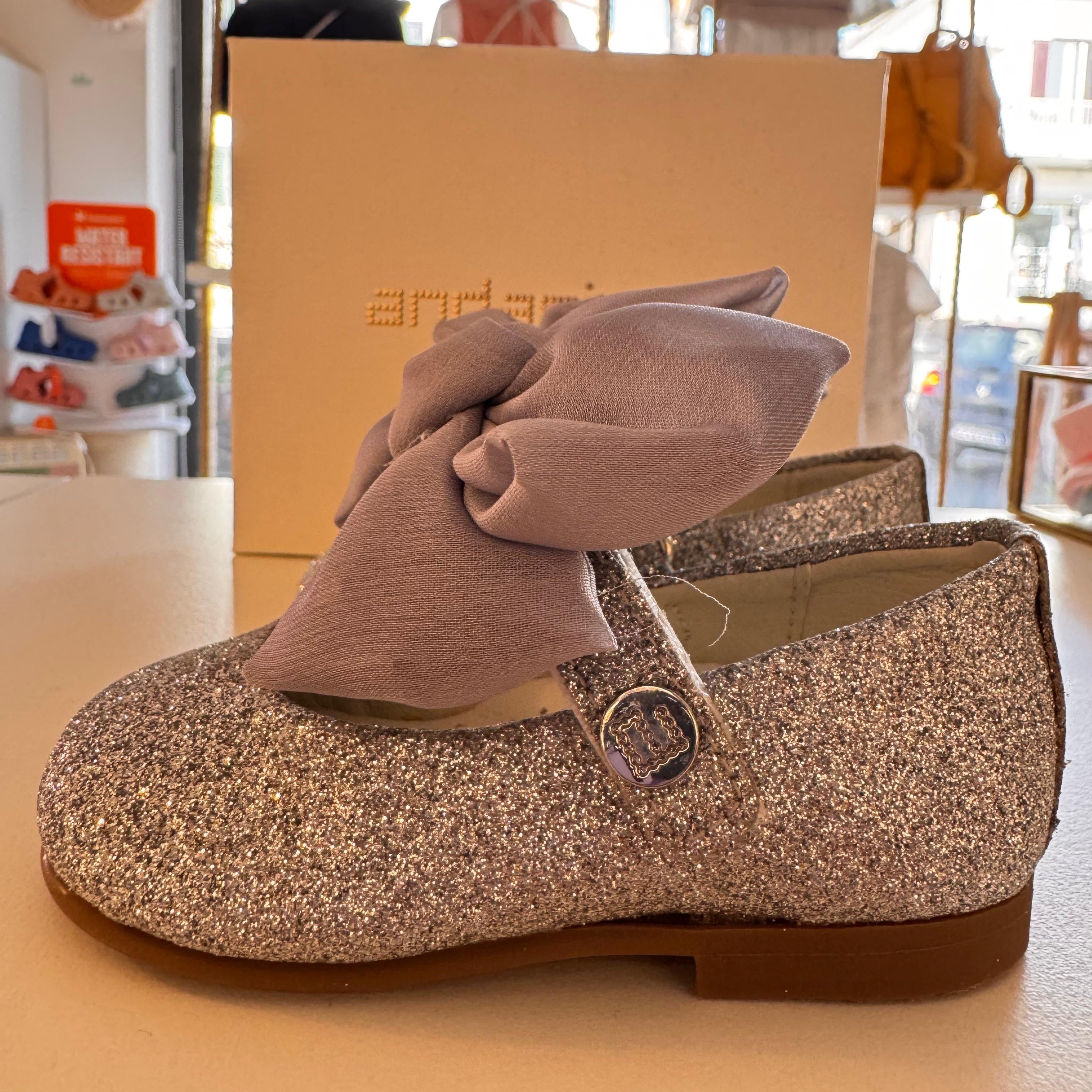 ANDANINES Ballerine eleganti Argento glitter con plantare anatomico