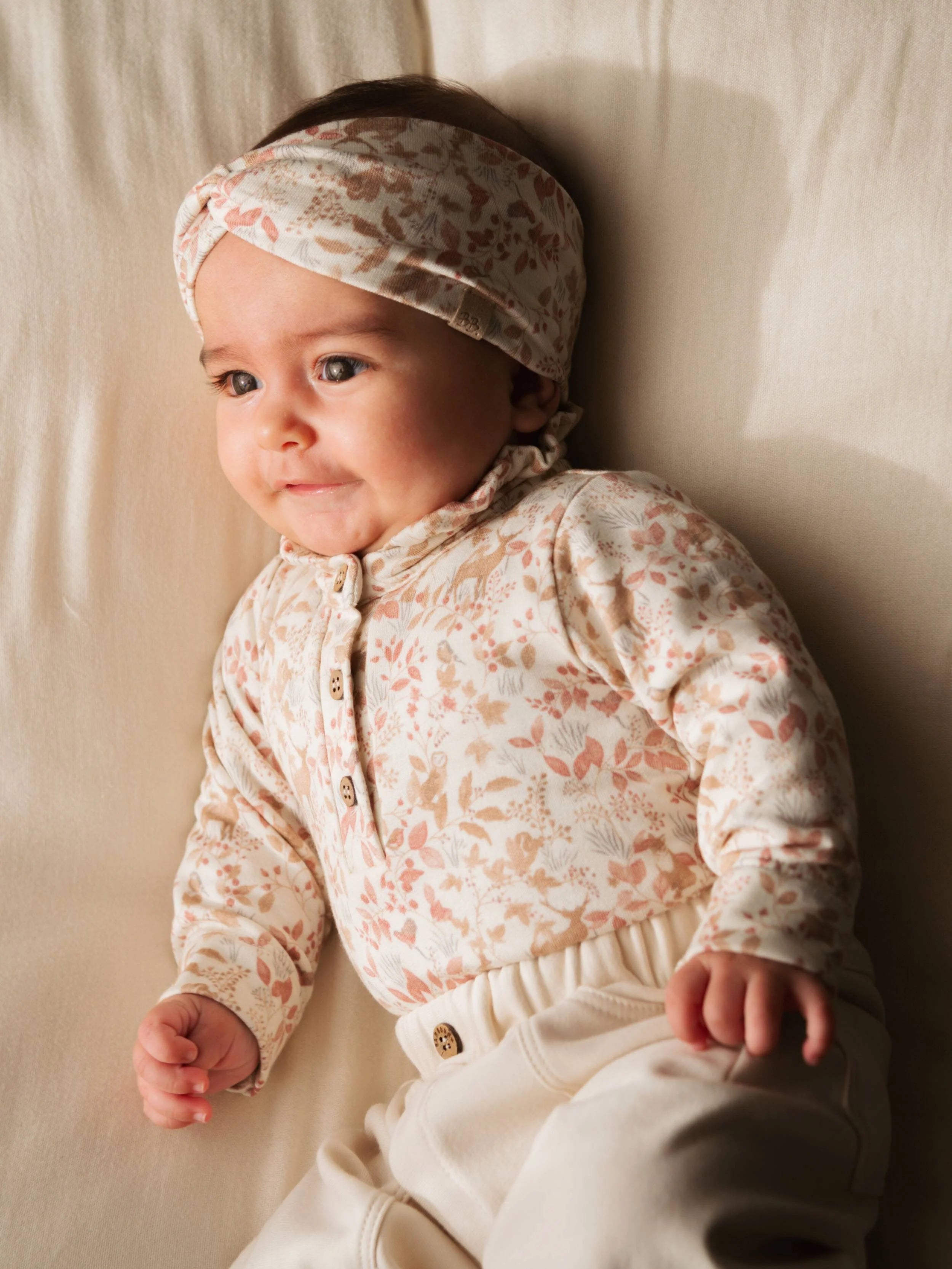 Body a polo con colletto volant - PRINT AUTUMN FOREST 342 - Be Brave Boutique