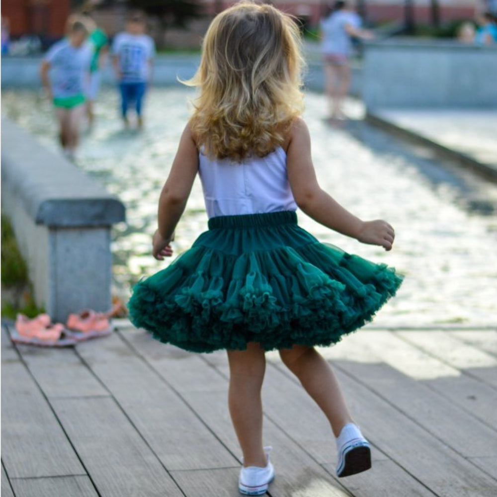 Gonna Ampia in Tulle Dark Green