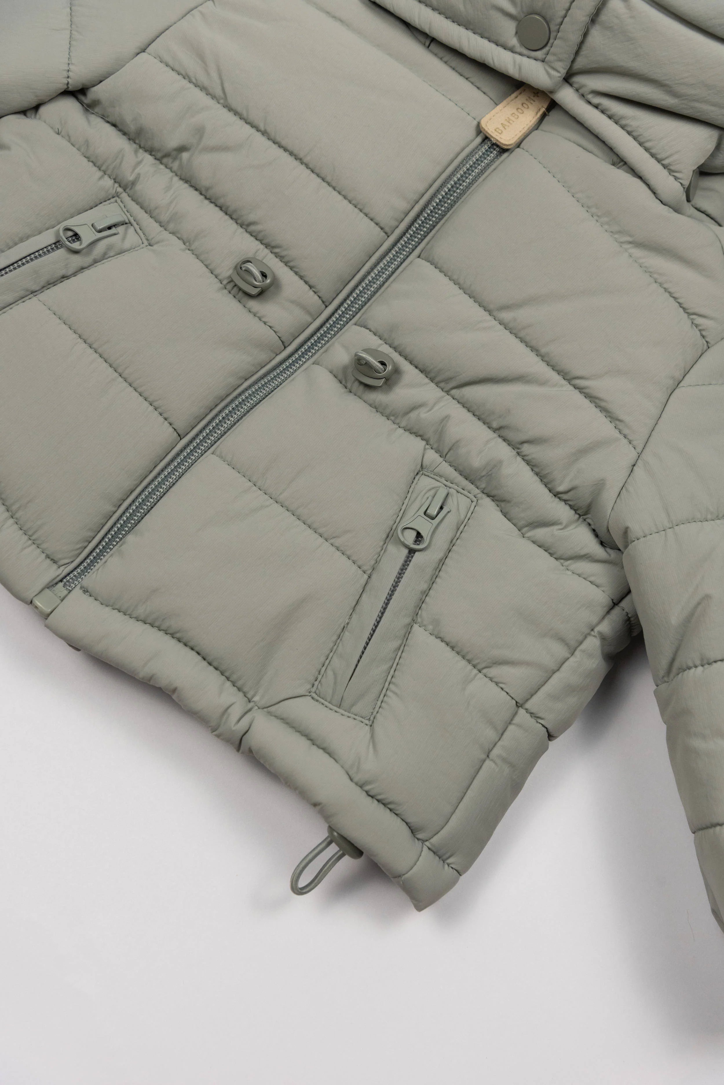 Giacca con cappuccio removibile - MOSS GREY 351 - Be Brave Boutique