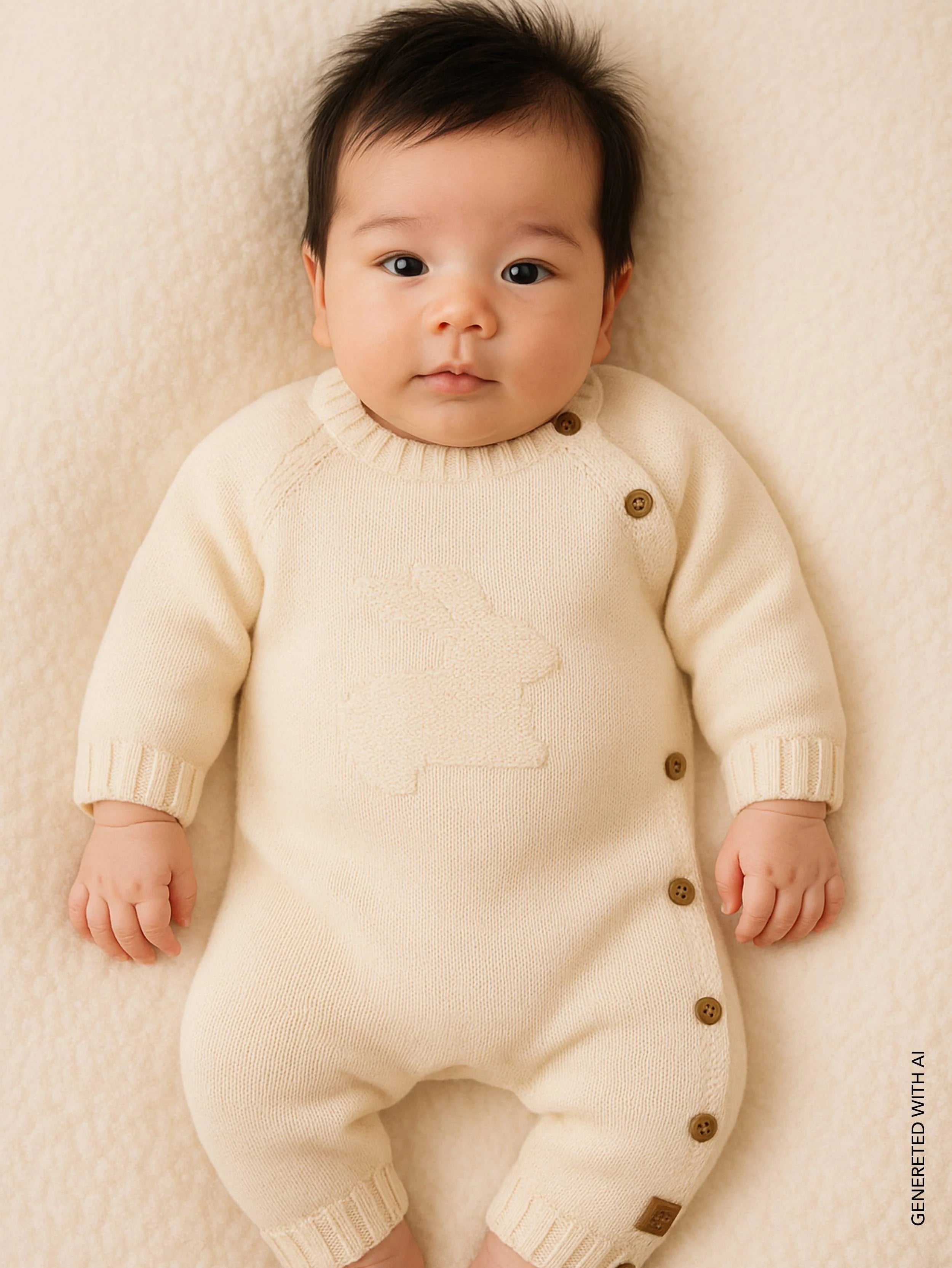 Tutina apertura laterale con Coniglio - Bianco 01