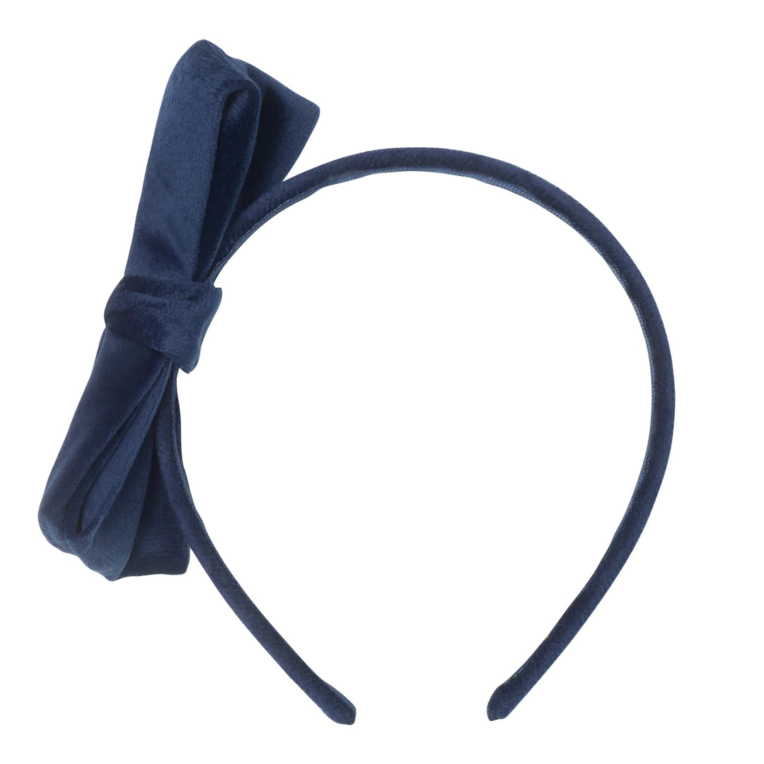 Cerchietto in velluto con Fiocco Blu Navy - Be Brave Boutique