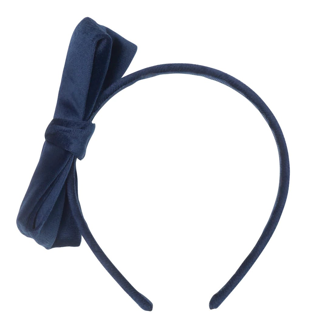 Cerchietto in velluto con Fiocco Blu Navy - Be Brave Boutique
