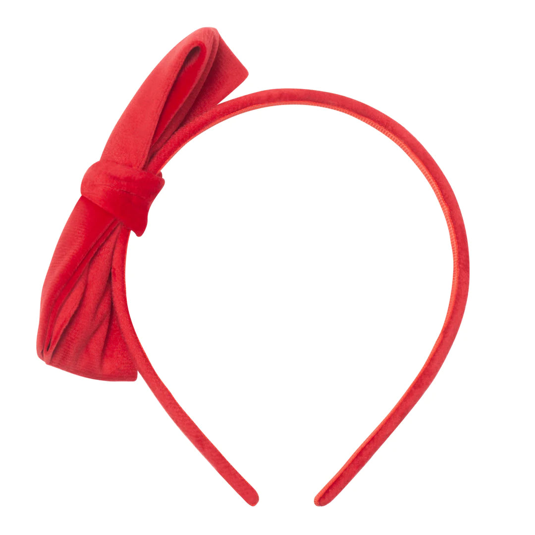 Cerchietto in Velluto con Fiocco Rosso - Be Brave Boutique