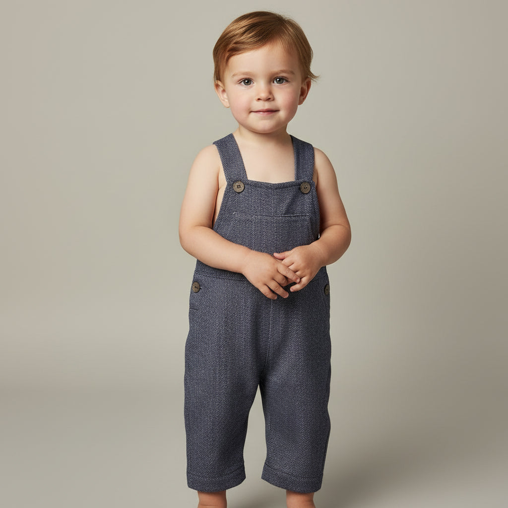 Salopette bimbo in tessuto spigato