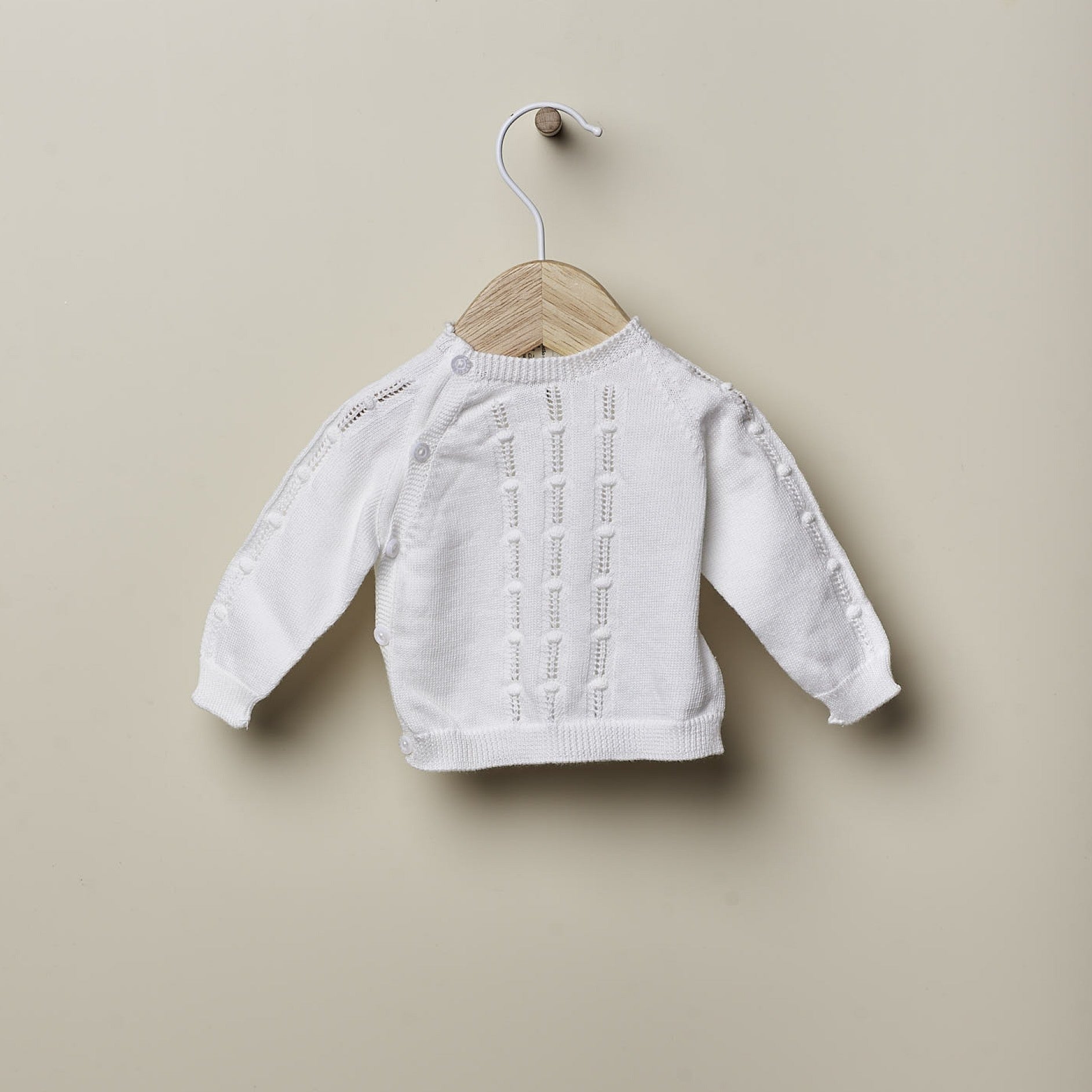 Completo nascita Bianco in cotone organico con piedini - Be Brave Boutique