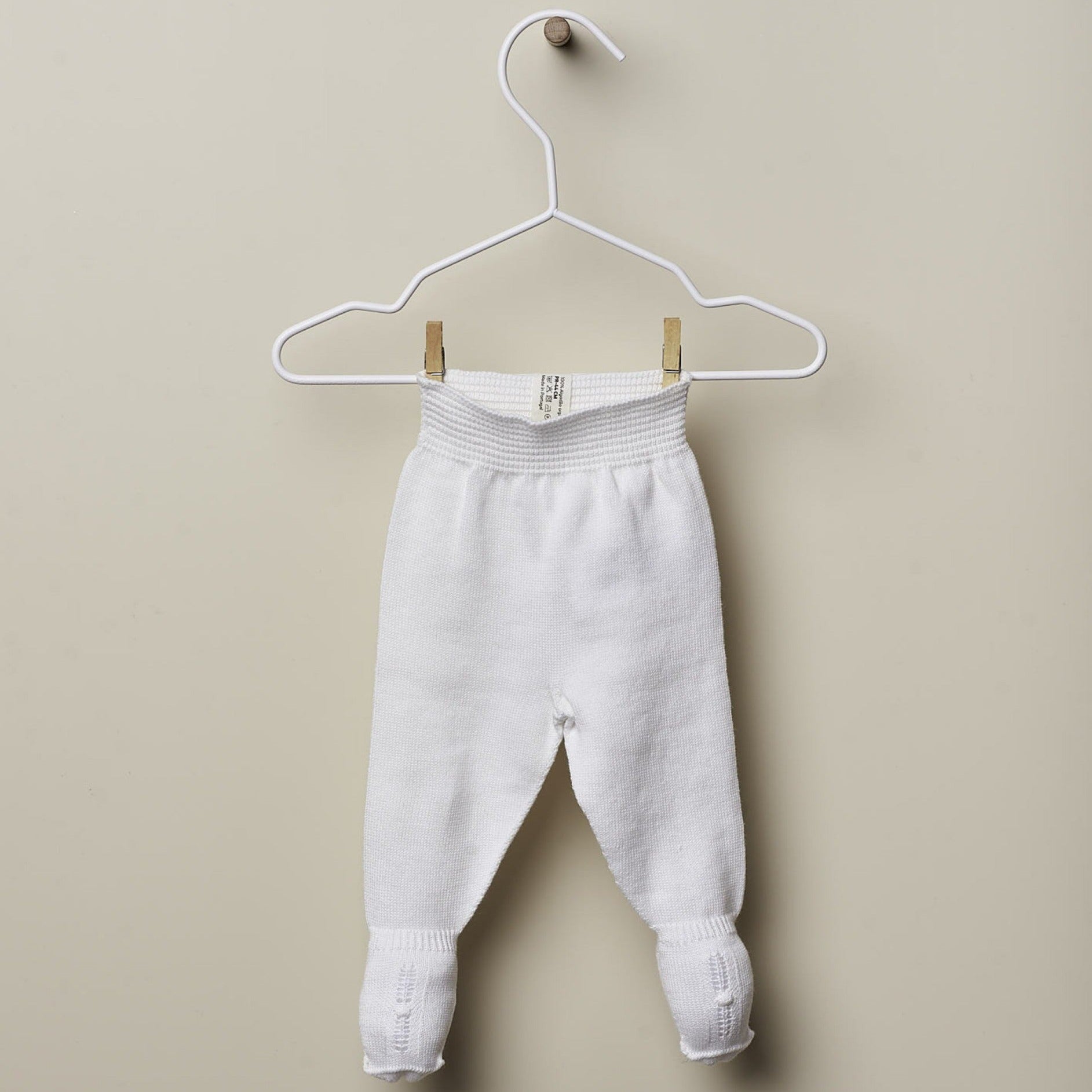 Completo nascita Bianco in cotone organico con piedini - Be Brave Boutique