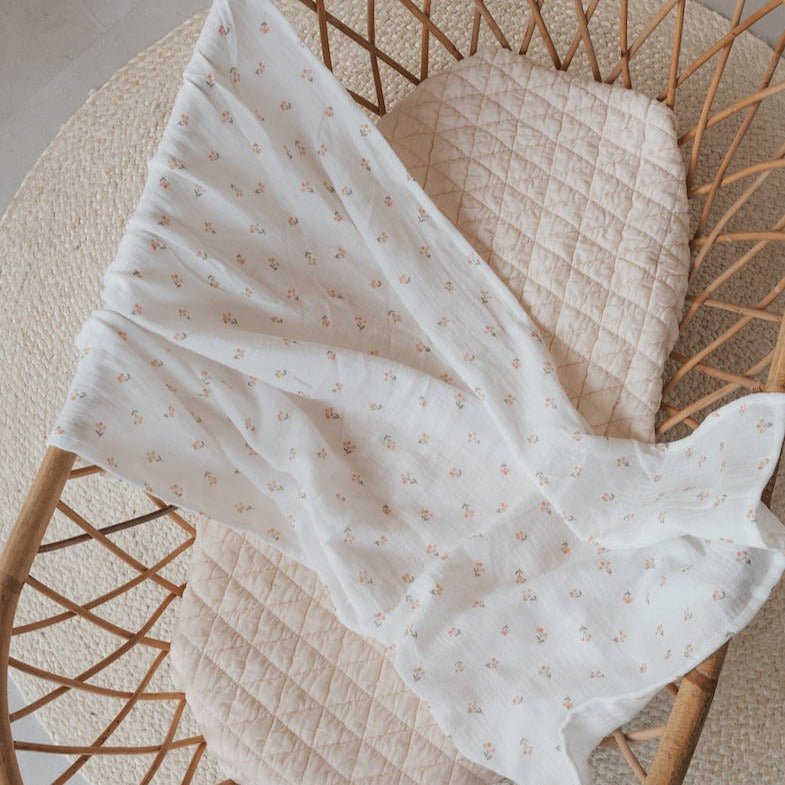 Lenzuola per culla/carrozzina 75x100cm, con federa - Print - Rosehip - Be Brave Boutique