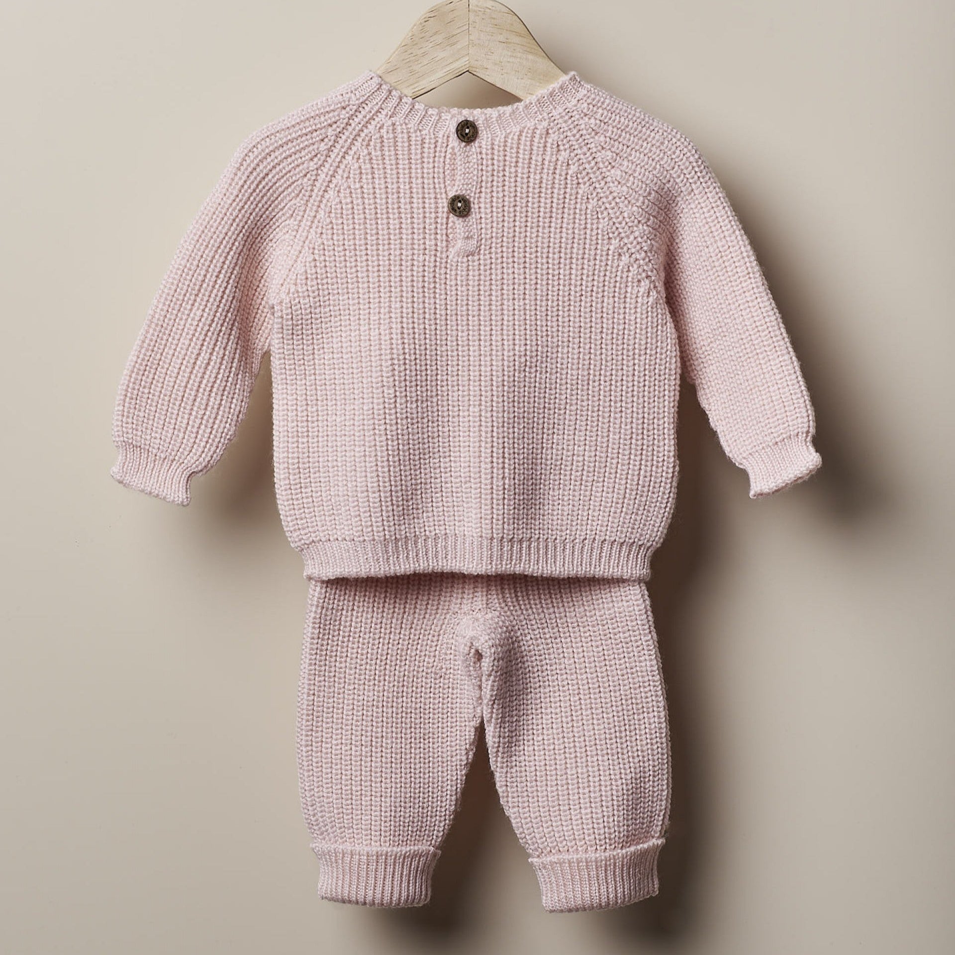 Completo Pantalone e maglioncino Rosa in Lana - Be Brave Boutique