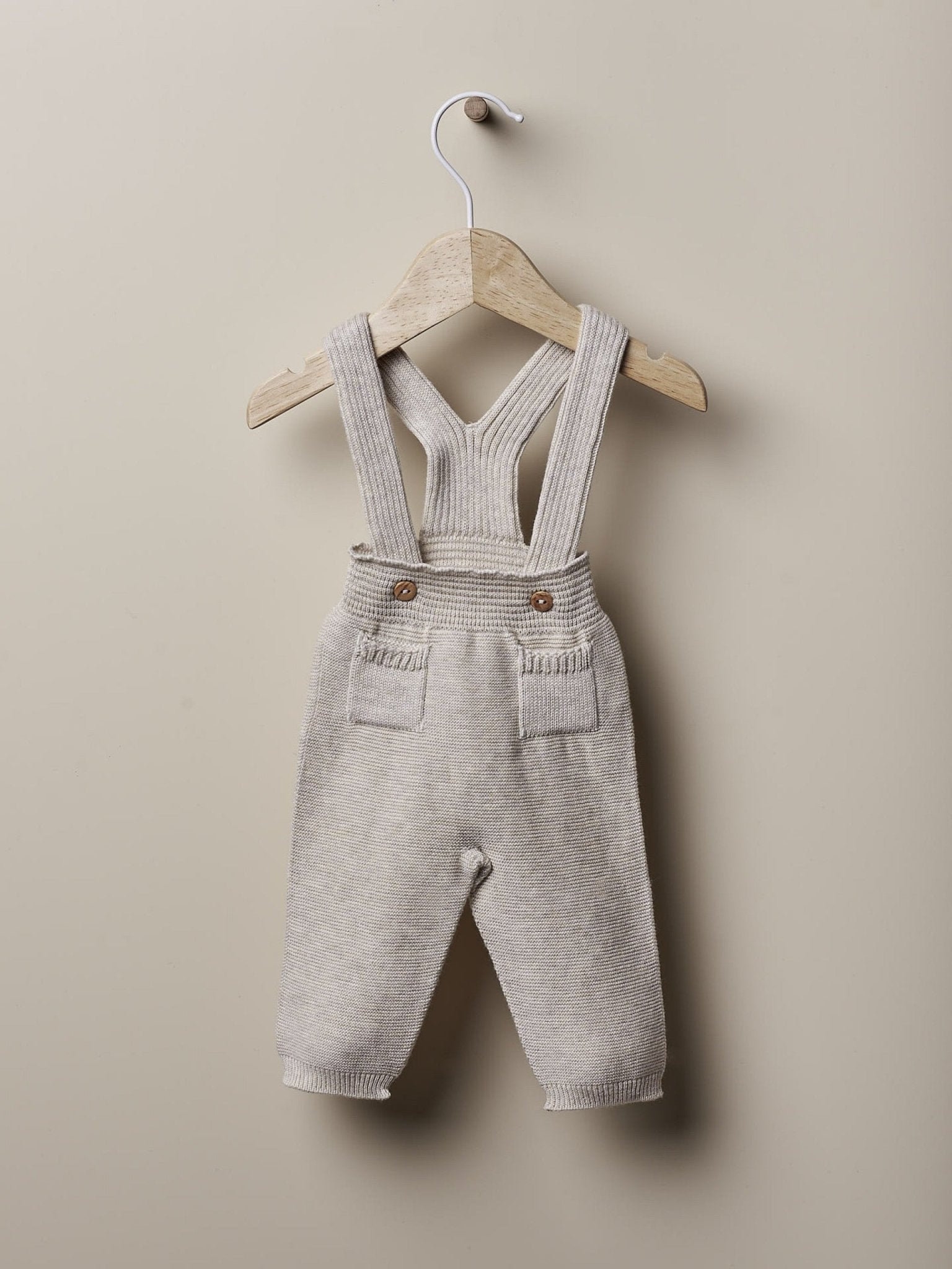 Pantaloni con bretelle in morbido Cotone Sabbia - Be Brave Boutique