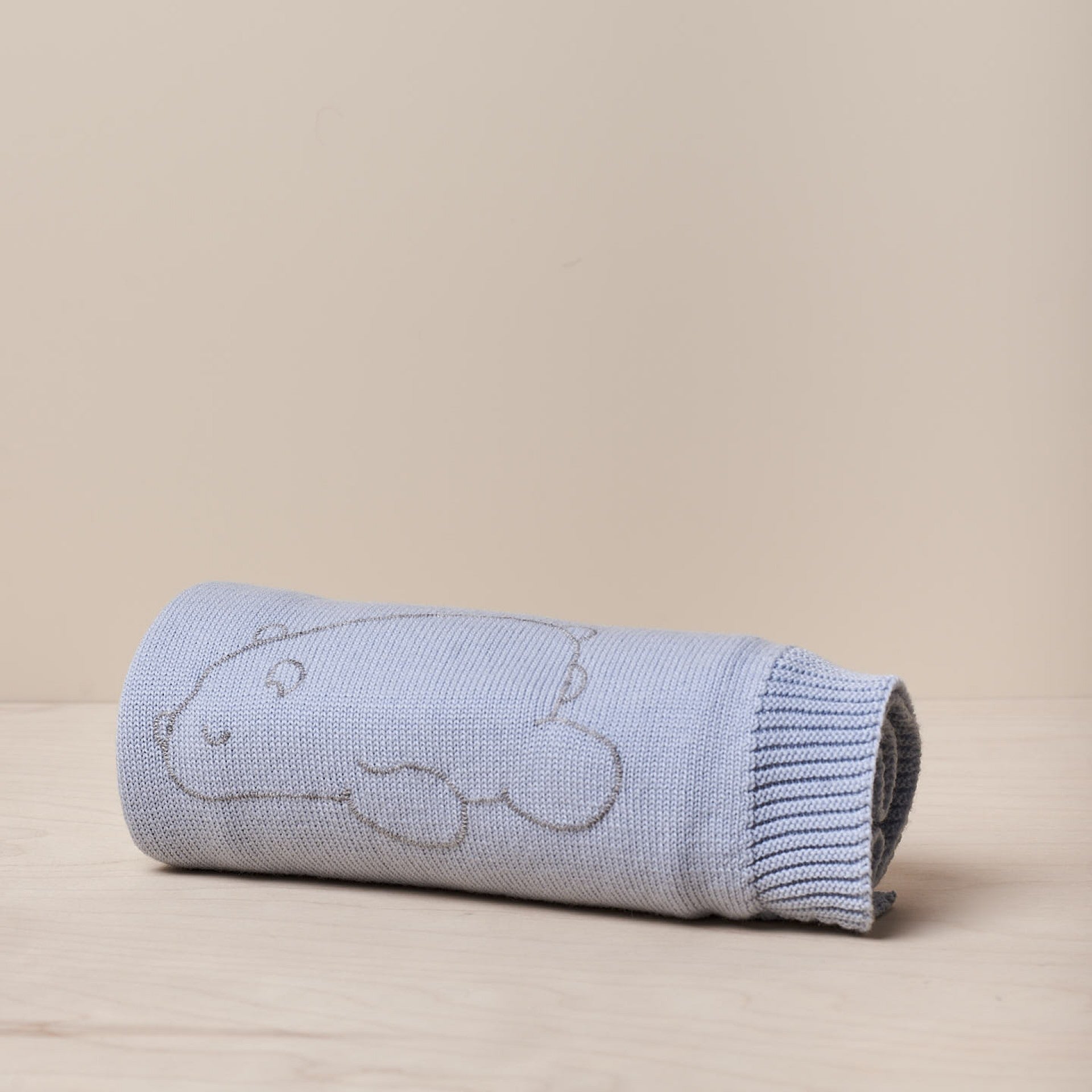 Coperta azzurra in Lana merino Orso Polare - Be Brave Boutique