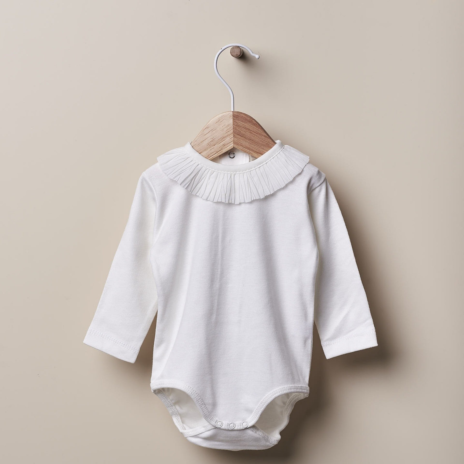 Body a maniche lunghe con Volant in Cotone Leggerissimo - Be Brave Boutique