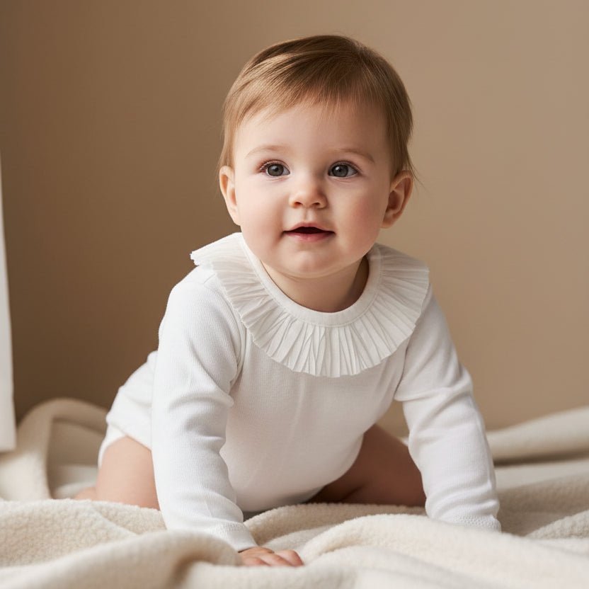 Body a maniche lunghe con Volant in Cotone Leggerissimo - Be Brave Boutique