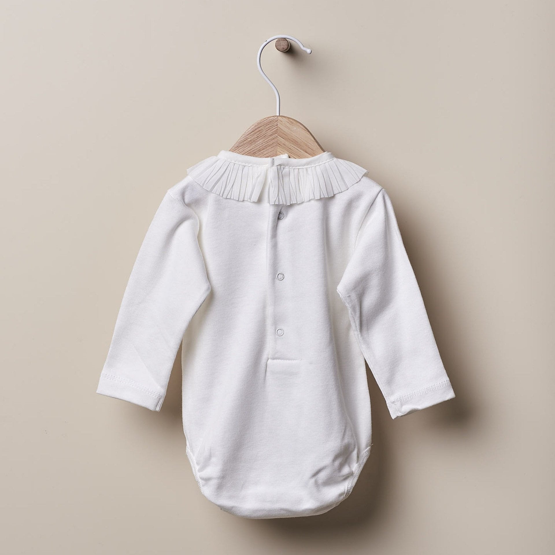 Body a maniche lunghe con Volant in Cotone Leggerissimo - Be Brave Boutique