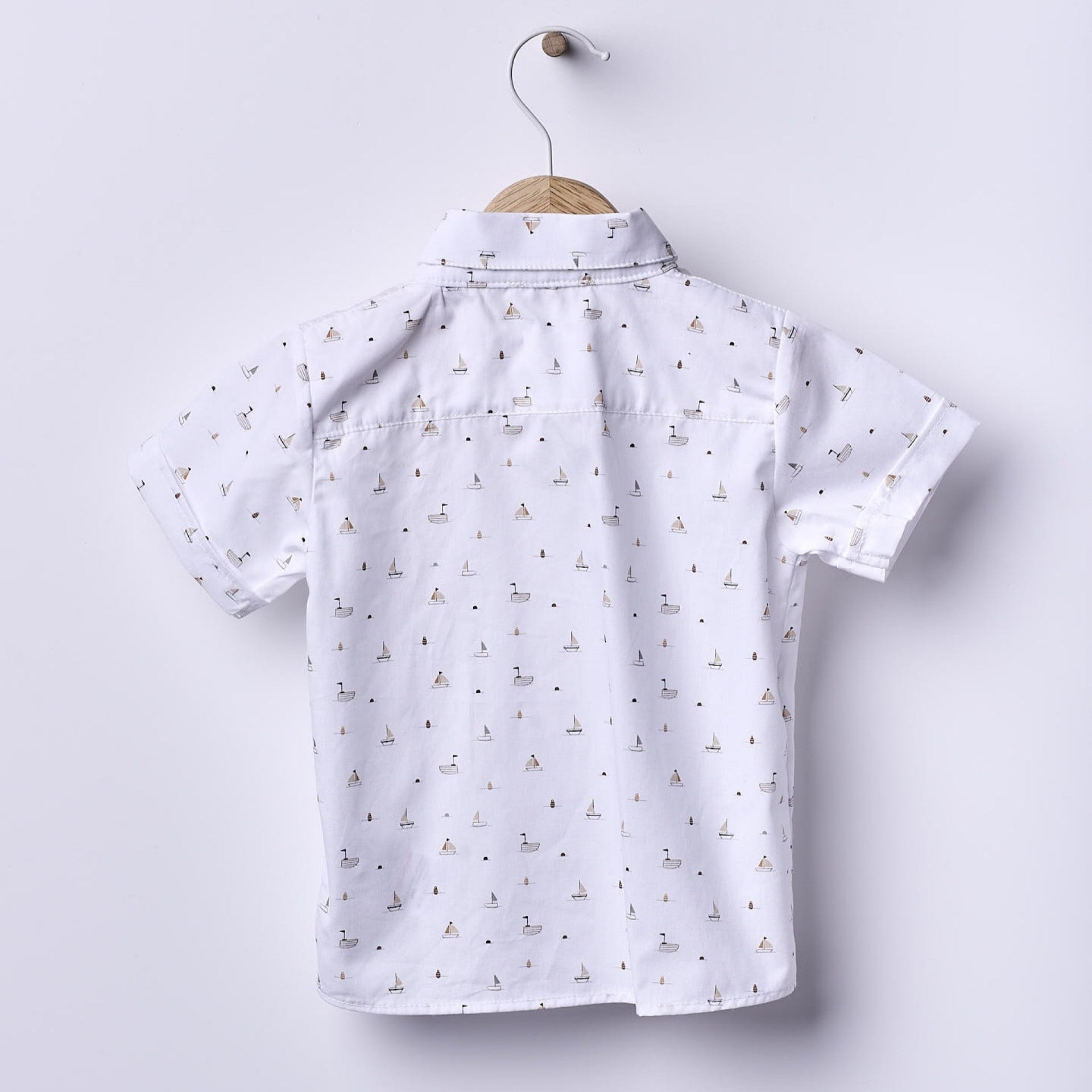 Camicia a Maniche Corte con Stampa Barchette – SEA BREEZE - Be Brave Boutique