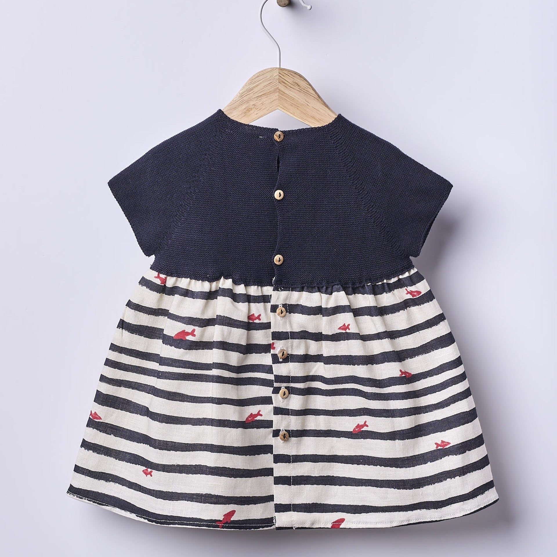 Abito a righe in cotone e lino Pesciolini - Be Brave Boutique