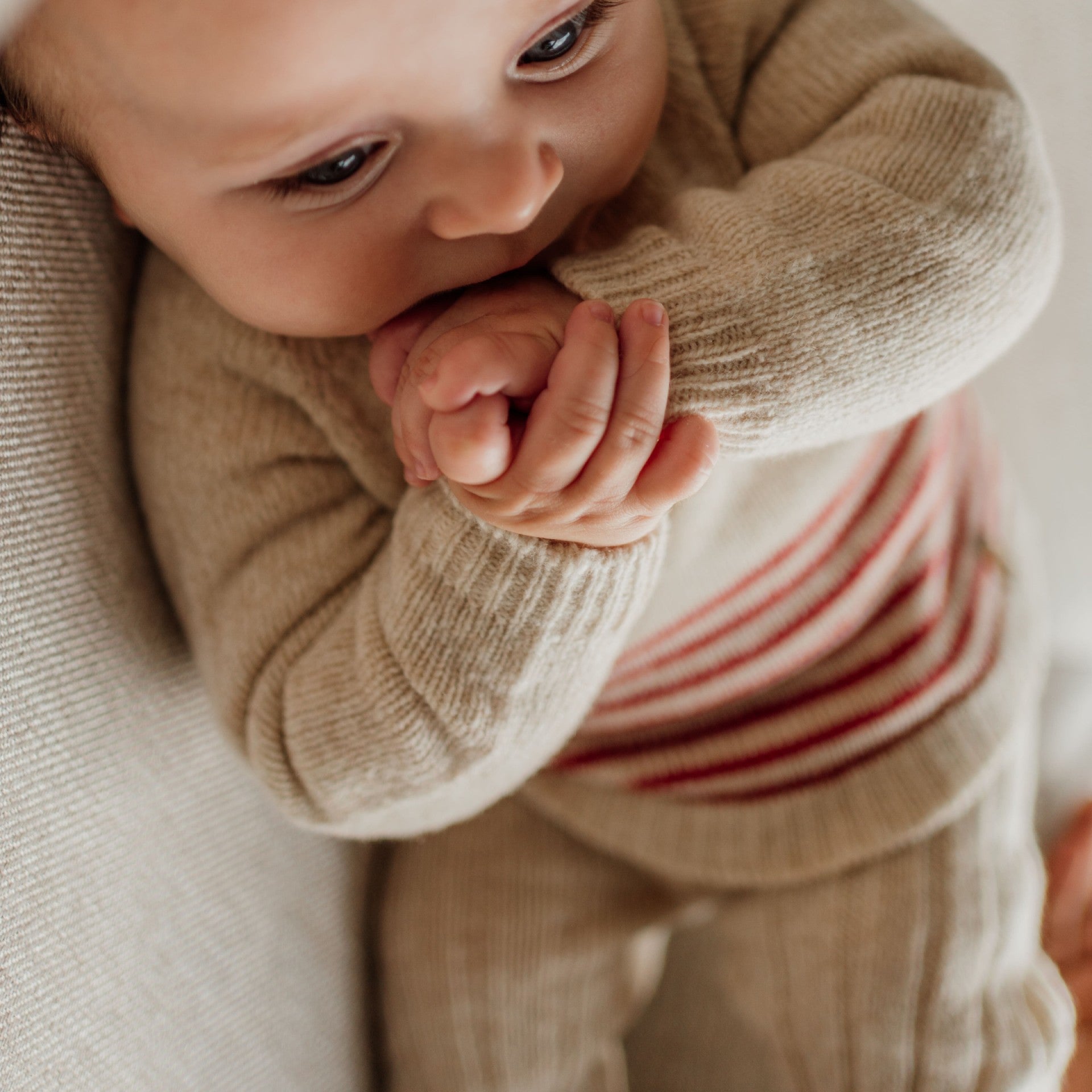 Completo BUNNY AND FRIENDS in lana merino extrafine – maglia e pantaloni neonato - Be Brave Boutique