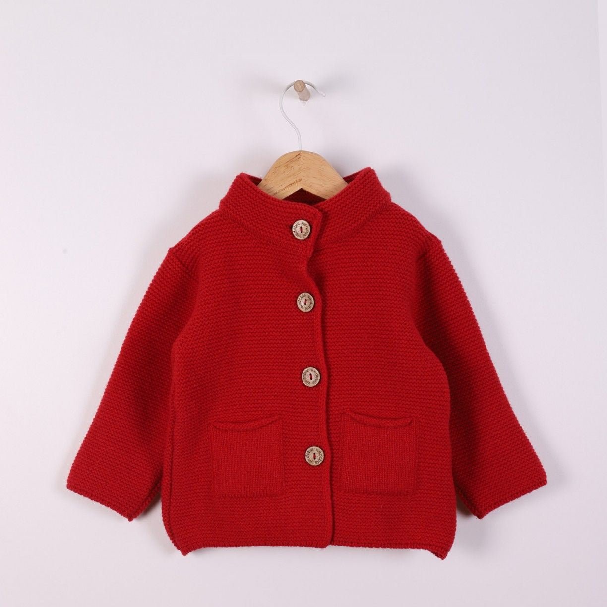 Cardigan HAPPY GIRL in lana merino extrafine a maniche lunghe - Be Brave Boutique