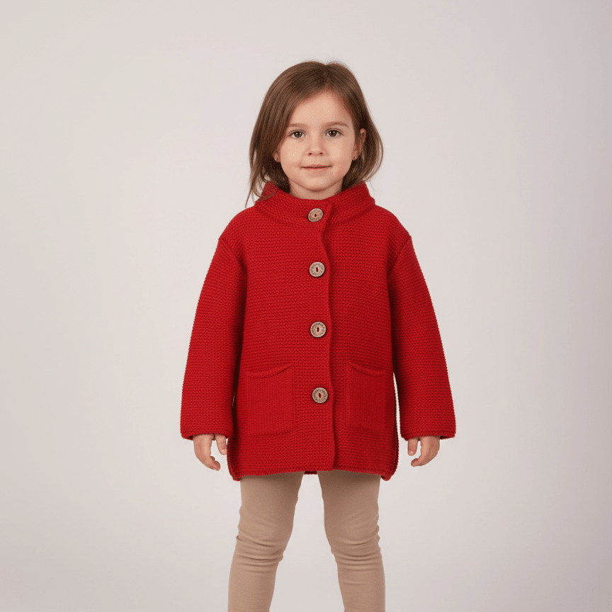 Cardigan HAPPY GIRL in lana merino extrafine a maniche lunghe