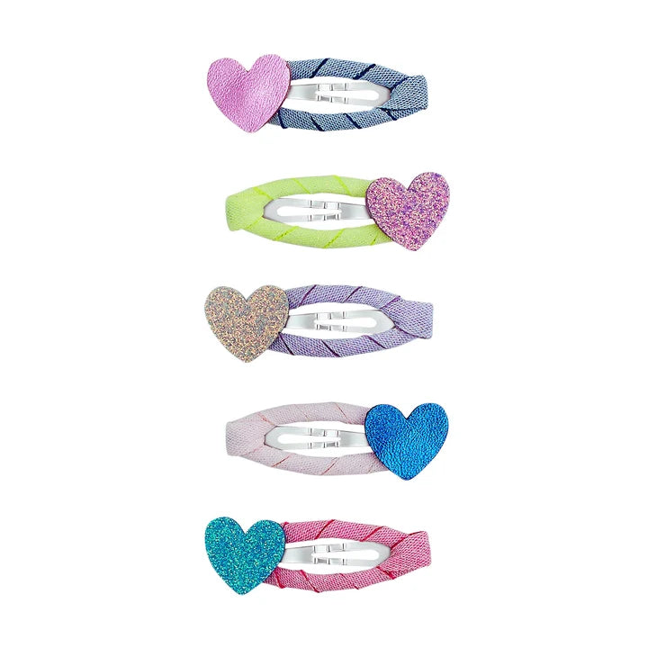 Mini mollette per capelli a forma di cuore felice