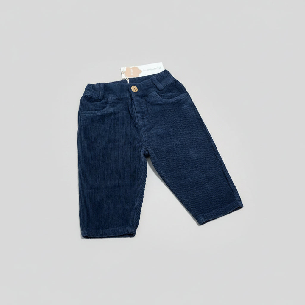 Pantalone a costine in velluto blu Senza Tasche - Be Brave Boutique