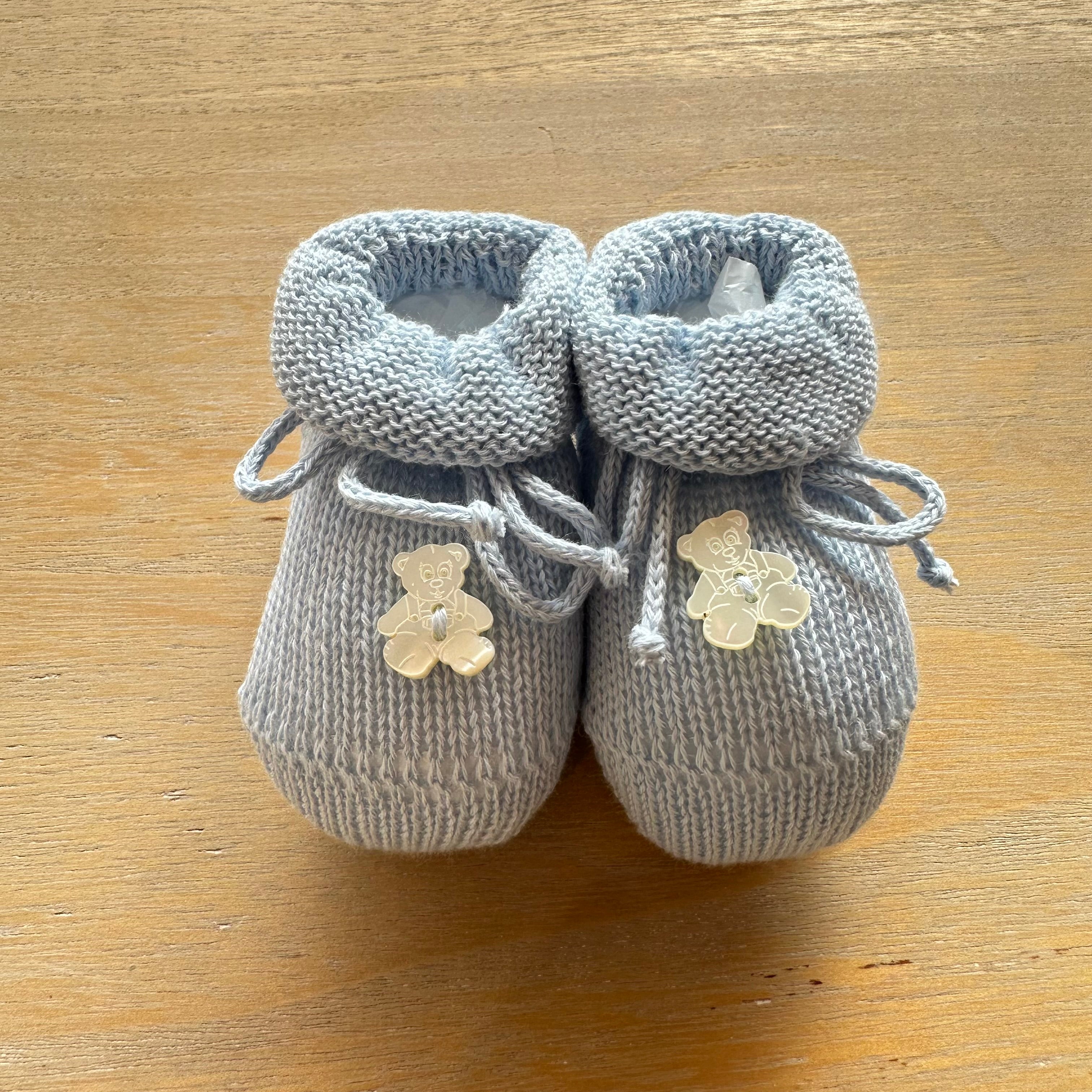 Scarpine nascita Con Orsetto in Caldo Cotone Made in Italy - Be Brave Boutique