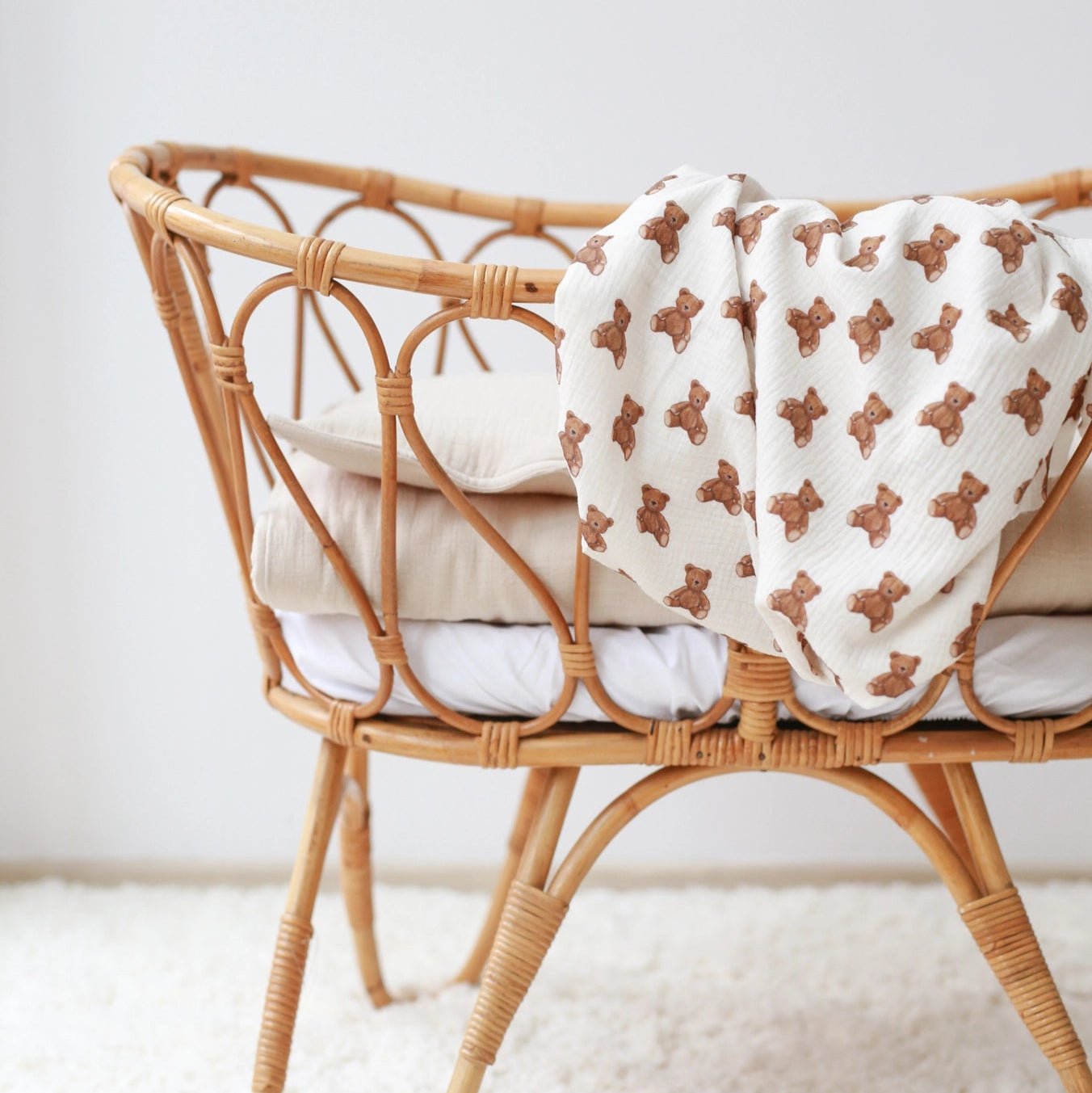 Coperta per bebè in mussola con orsetti Teddy Bears 100x100 - Be Brave Boutique