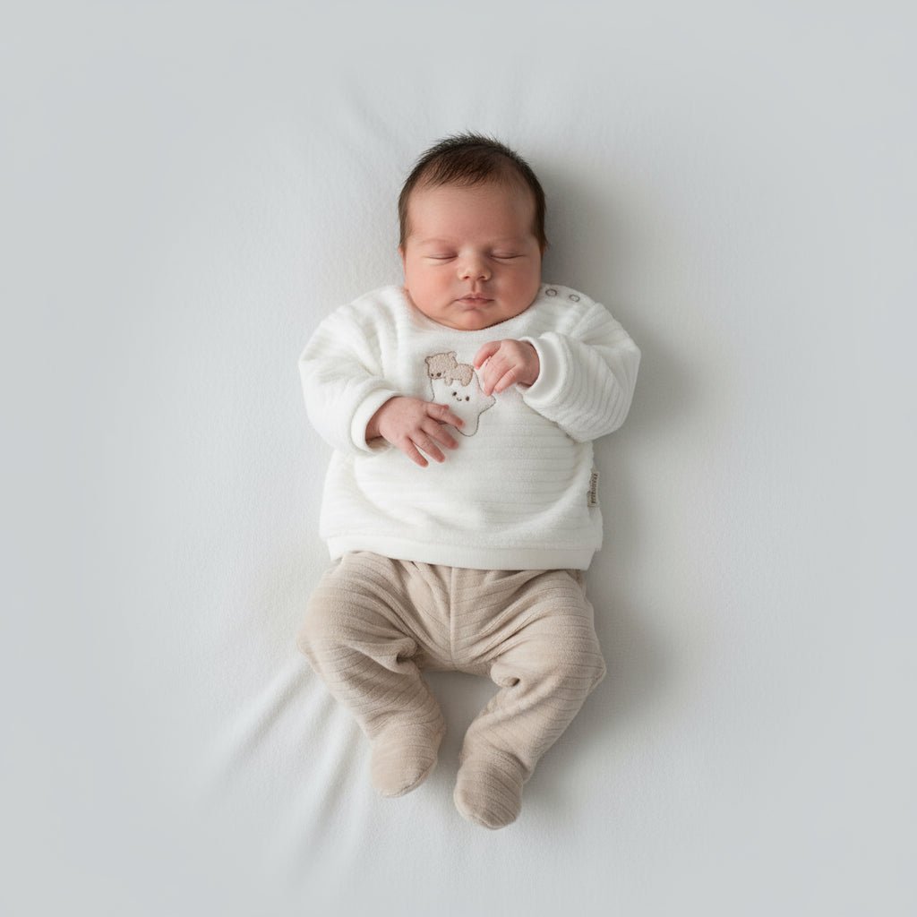 Coordinato Neonato in Ciniglia Orsetto e Stellina