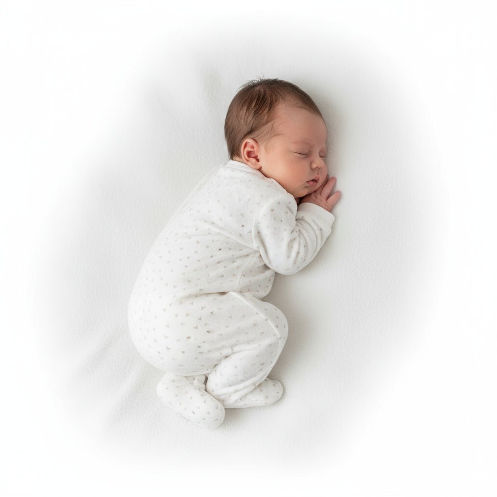 Tutina Neonato in Ciniglia Bianca con Coniglietto