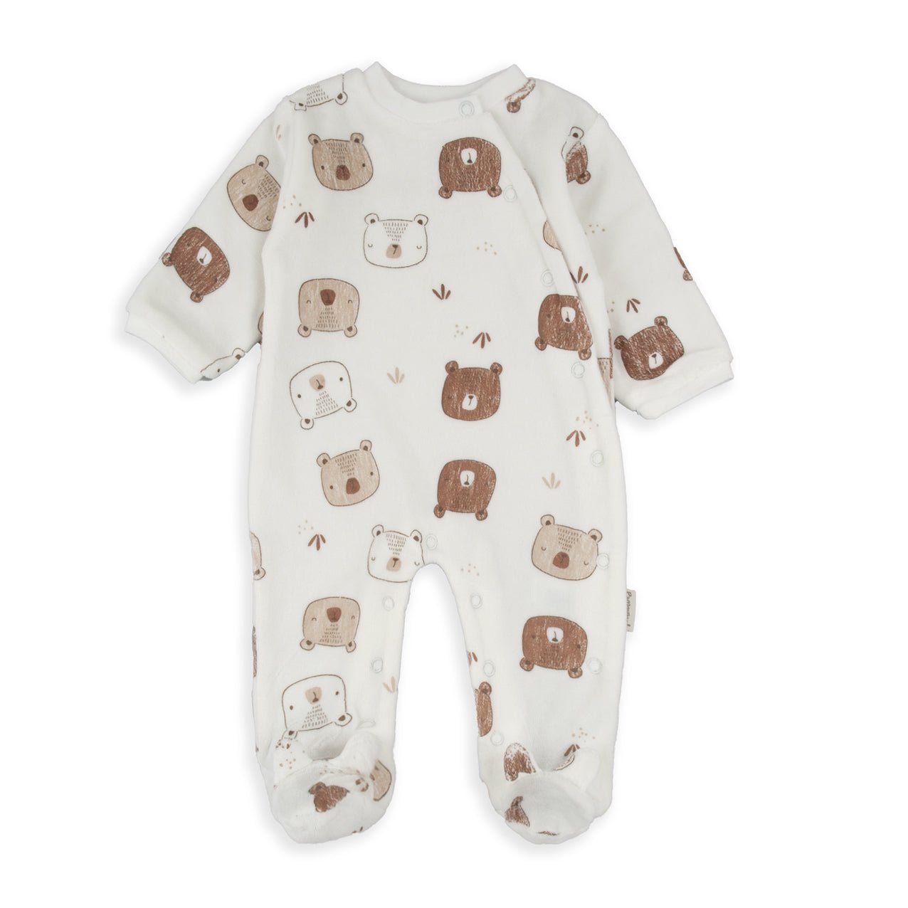 Tutina Neonato in Ciniglia Bianca con Fantasia Orsetti - Be Brave Boutique