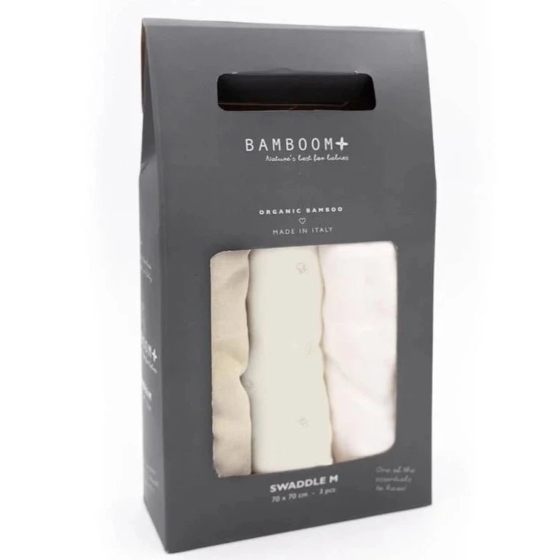 Swaddle Muslin Medium multi-uso 70x70cm 3-Pack - Animal Friends/Off White/ Almond - Be Brave Boutique