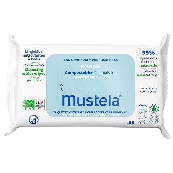 Mustela Salviette Compostabili Senza Profumo 60 Pezzi Detersione bambini e adulti - Be Brave Boutique