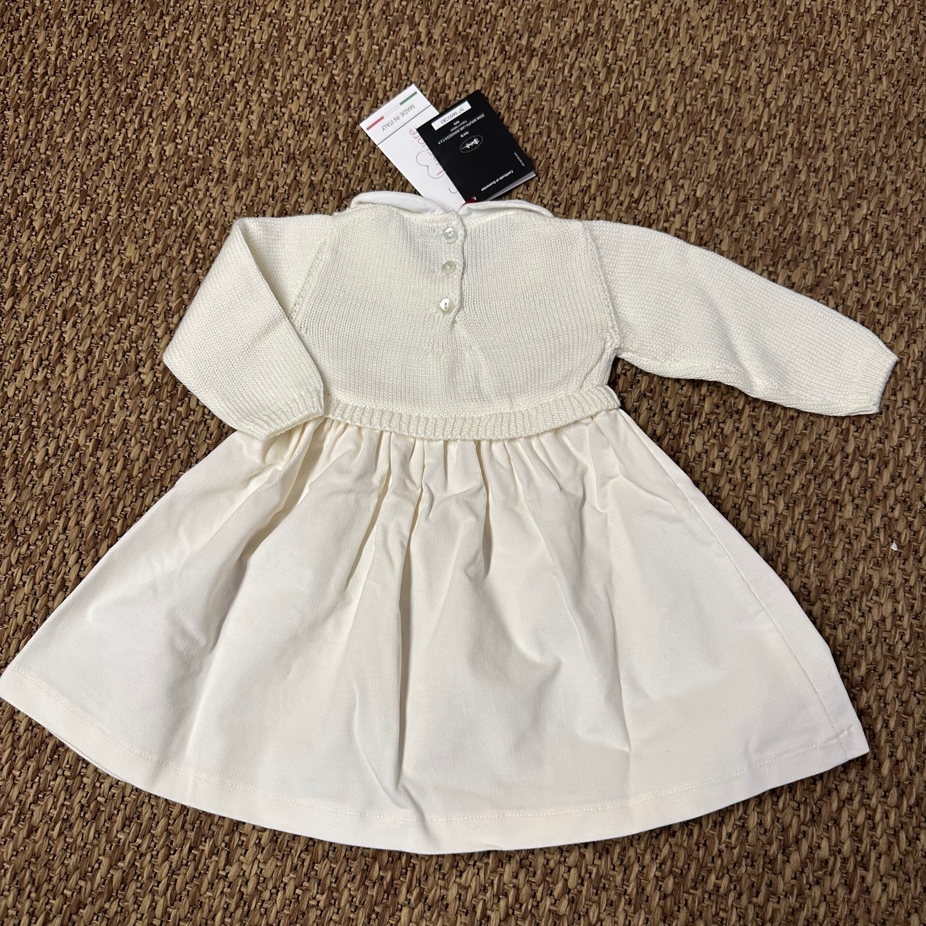 Abito in filo e tessuto Bianco-Velluto Bimba Elegante - Be Brave Boutique