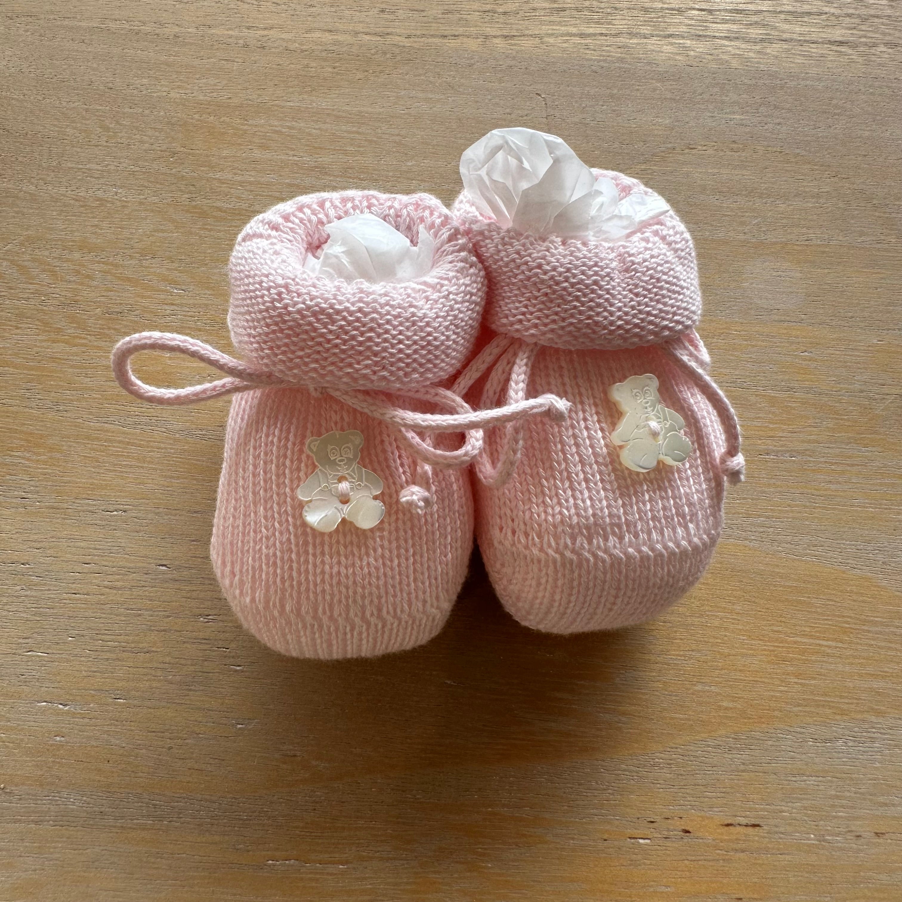 Scarpine nascita Con Orsetto in Caldo Cotone Made in Italy - Be Brave Boutique