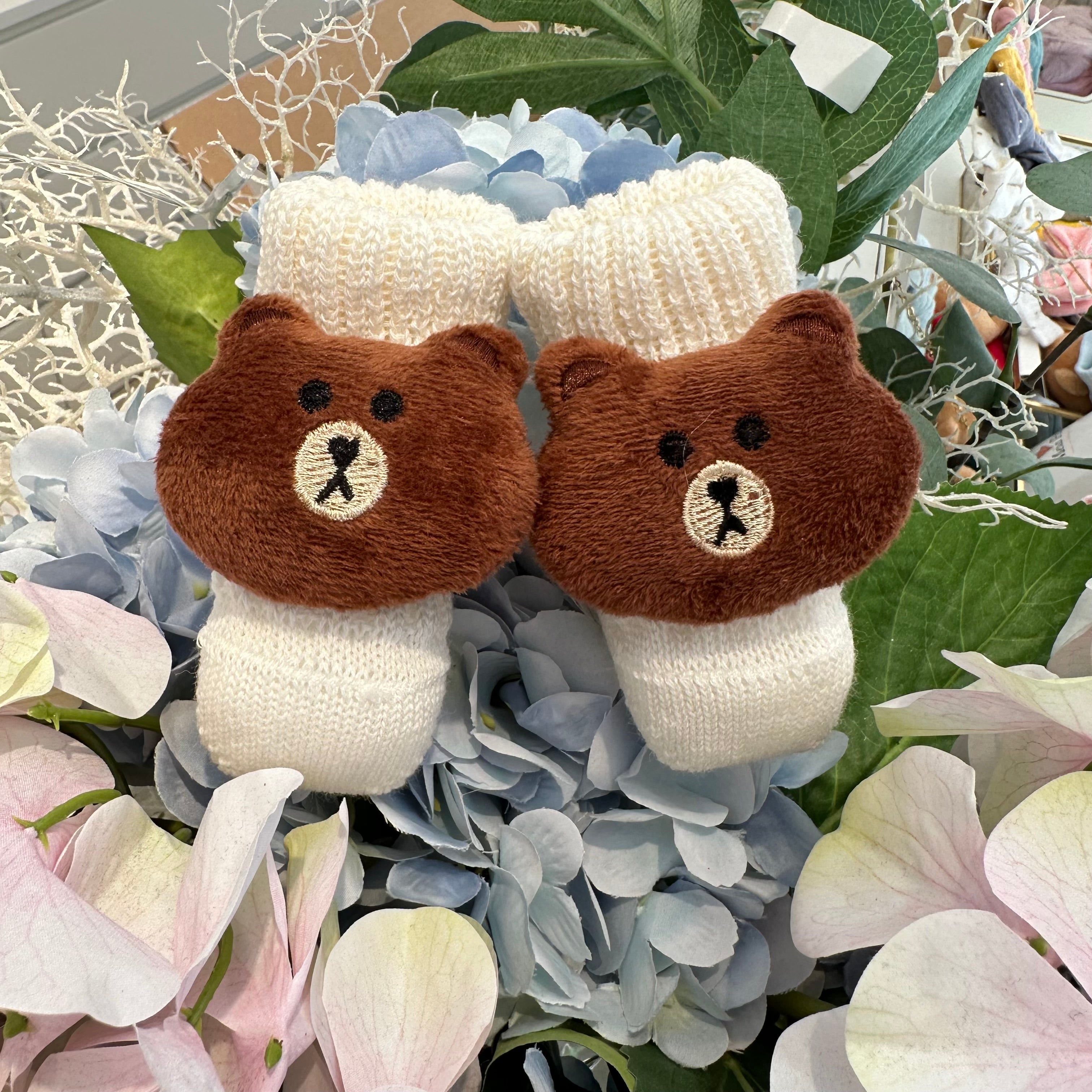 Scarpine nascita Con Orsetto in Pura Lana Vergine Made in Italy - Be Brave Boutique