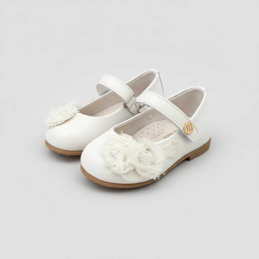 ANDANINES Ballerine eleganti Bianco con fiori e plantare anatomico - Be Brave Boutique