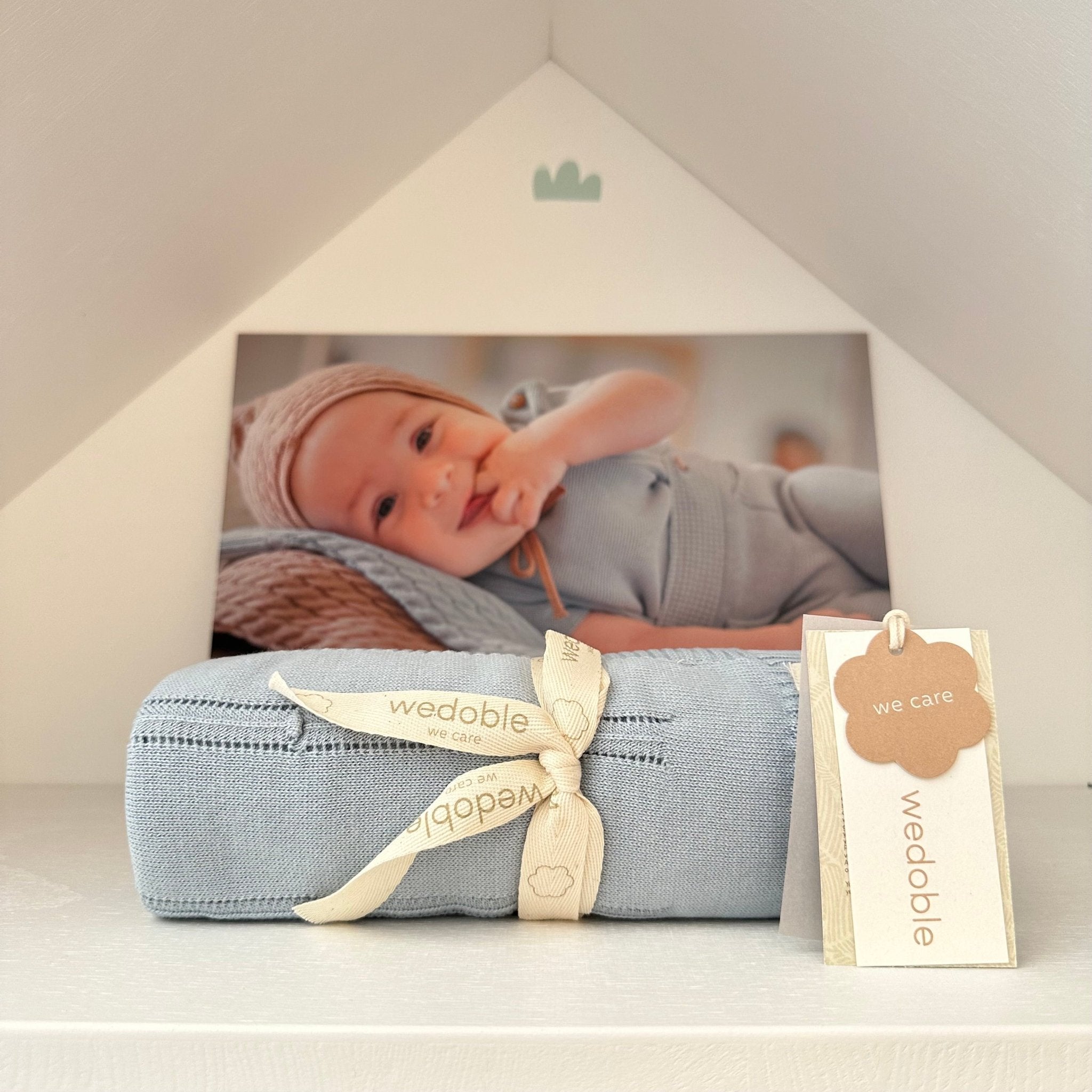 Copertina in cotone organico Soft Touch Azzurro - Be Brave Boutique