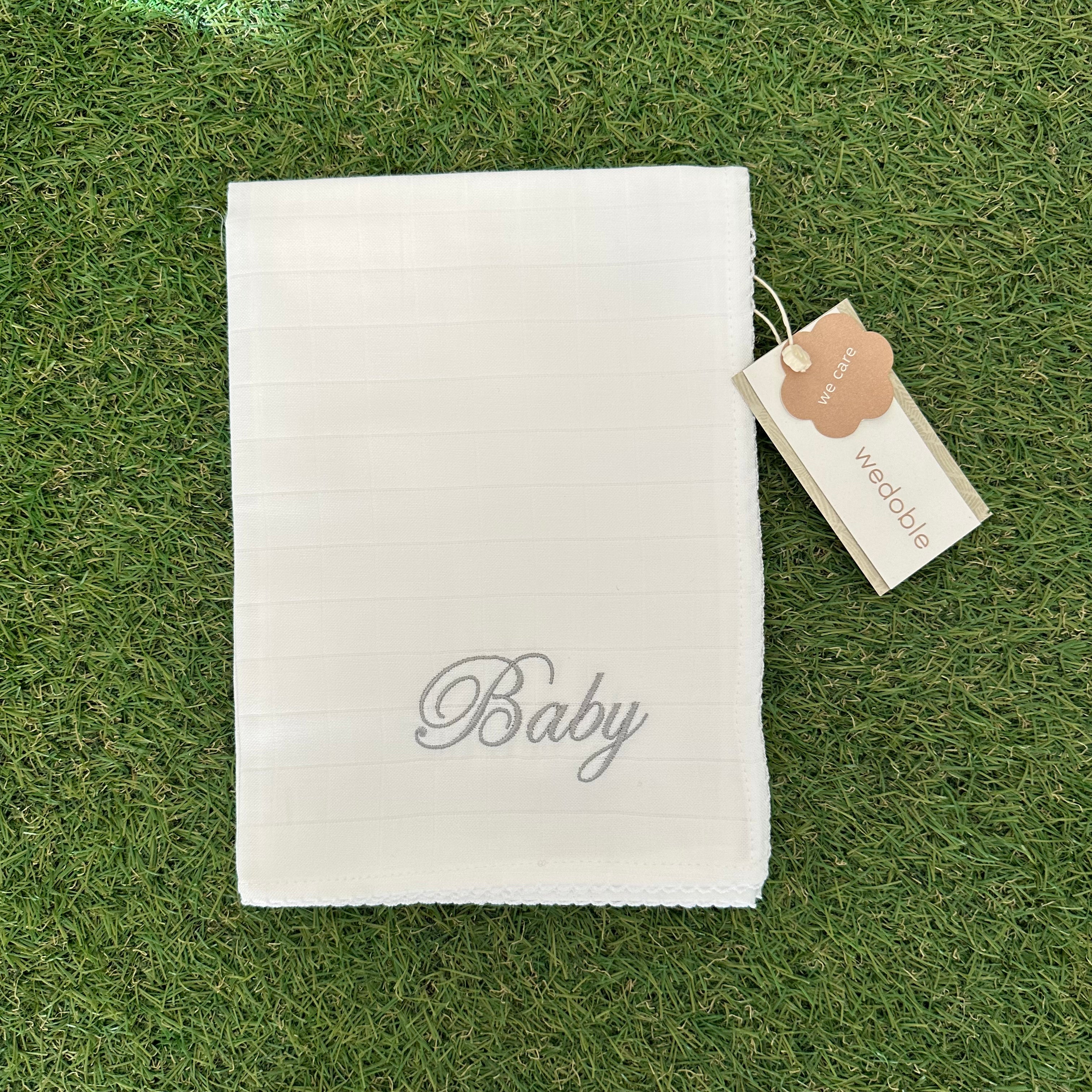 Wedoble Mussola in Cotone Ricamata Baby Grigio - Be Brave Boutique