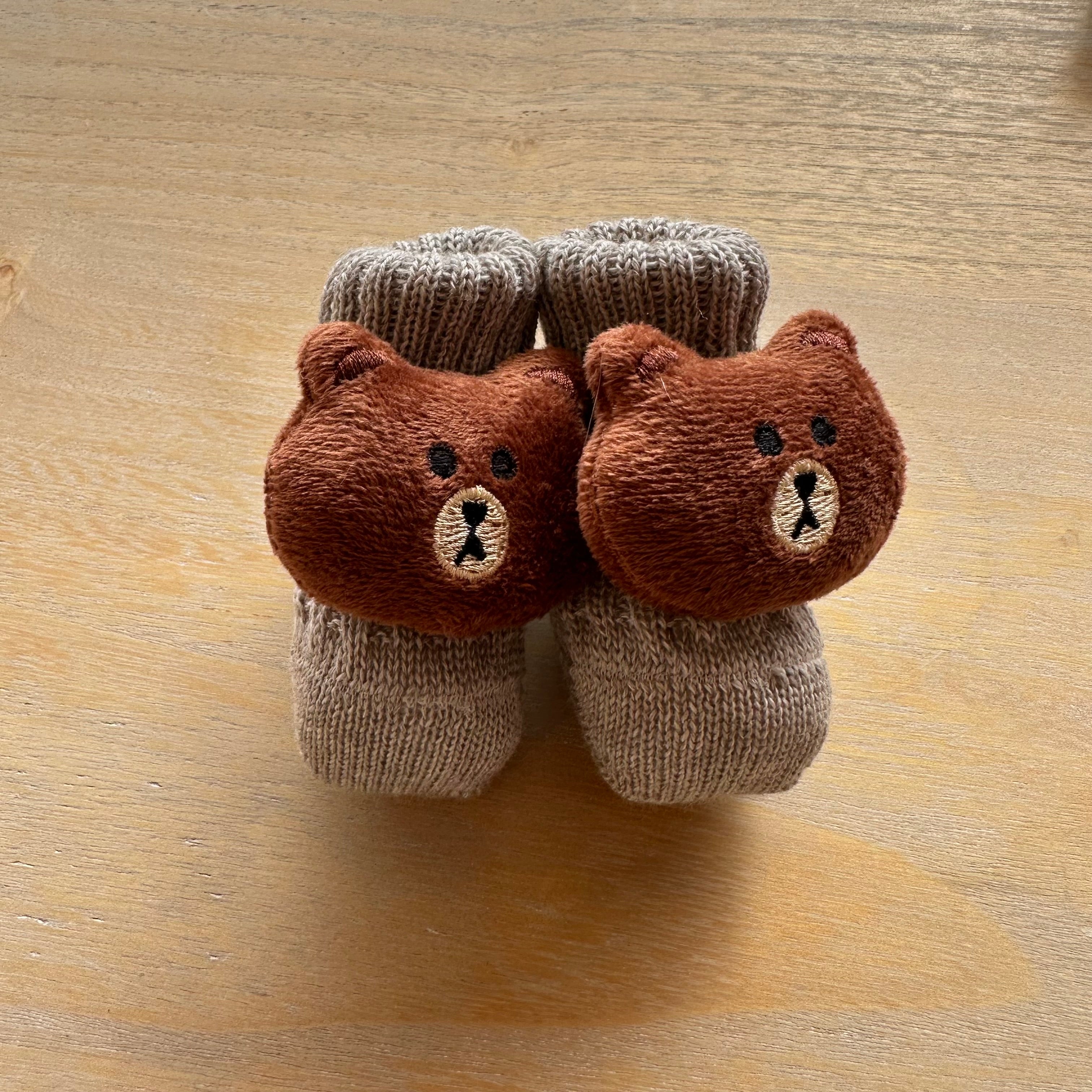 Scarpine nascita Con Orsetto in Pura Lana Vergine Made in Italy - Be Brave Boutique