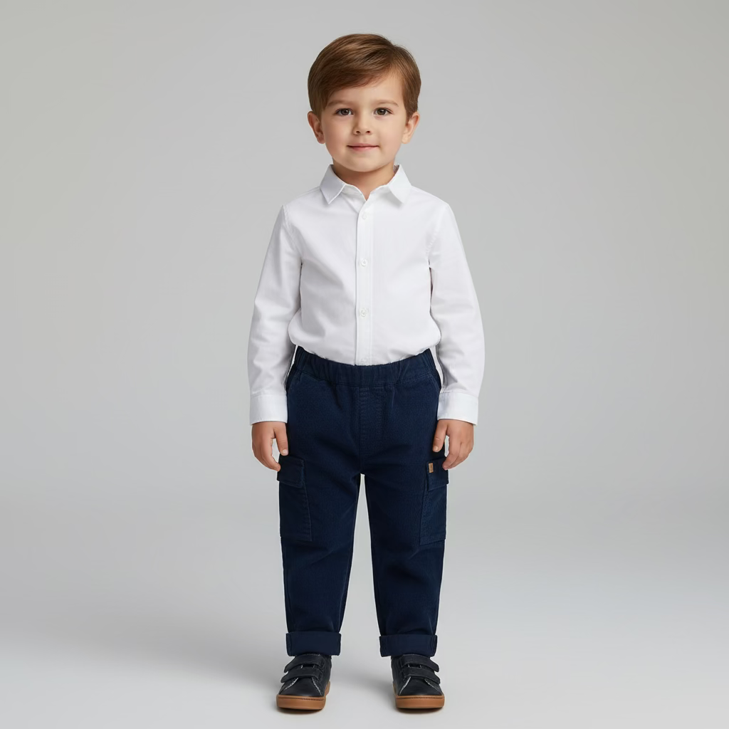 Pantalone a costine in velluto blu - Be Brave Boutique