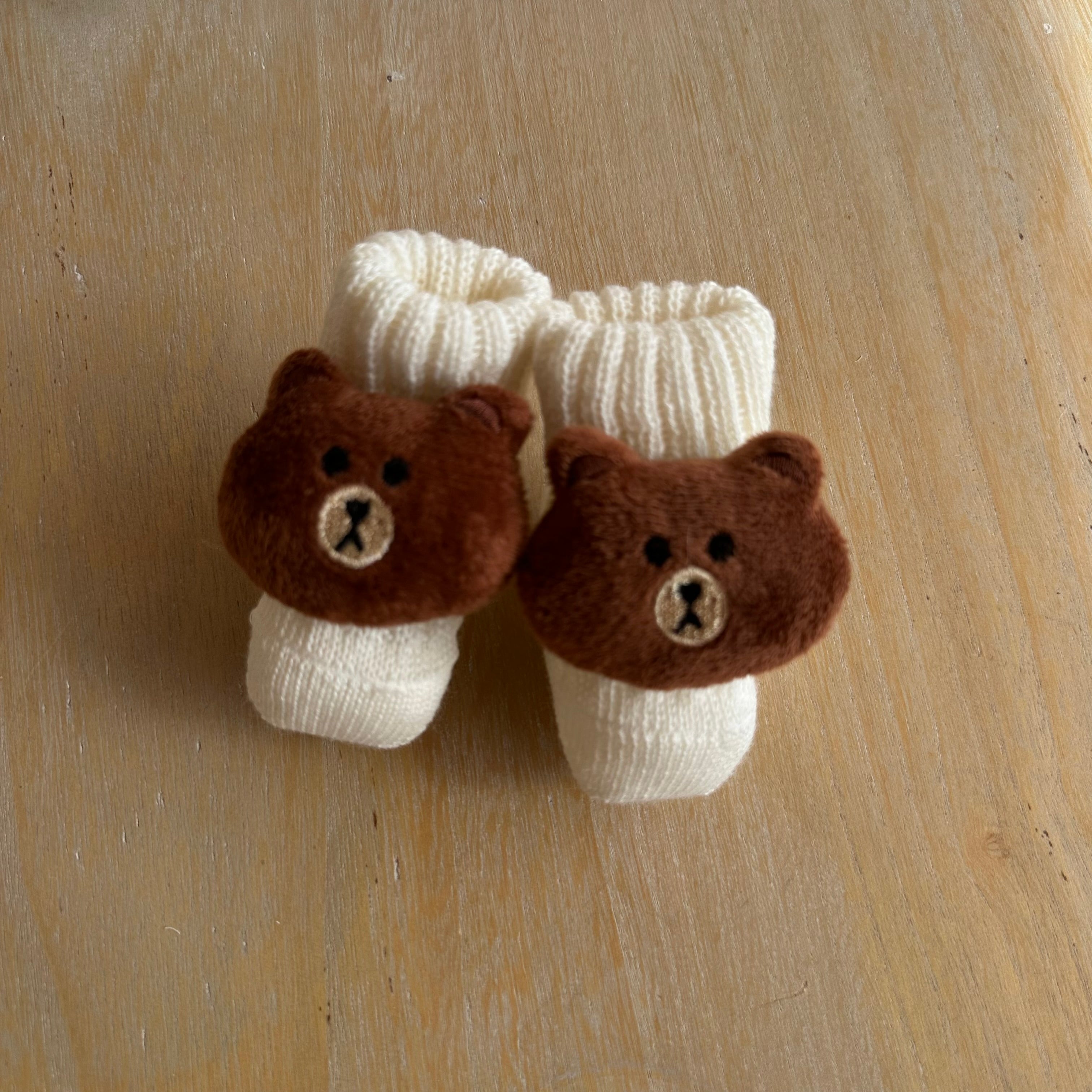 Scarpine nascita Con Orsetto in Pura Lana Vergine Made in Italy - Be Brave Boutique