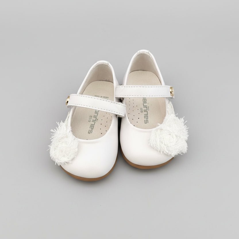 ANDANINES Ballerine eleganti Bianco con fiori e plantare anatomico - Be Brave Boutique