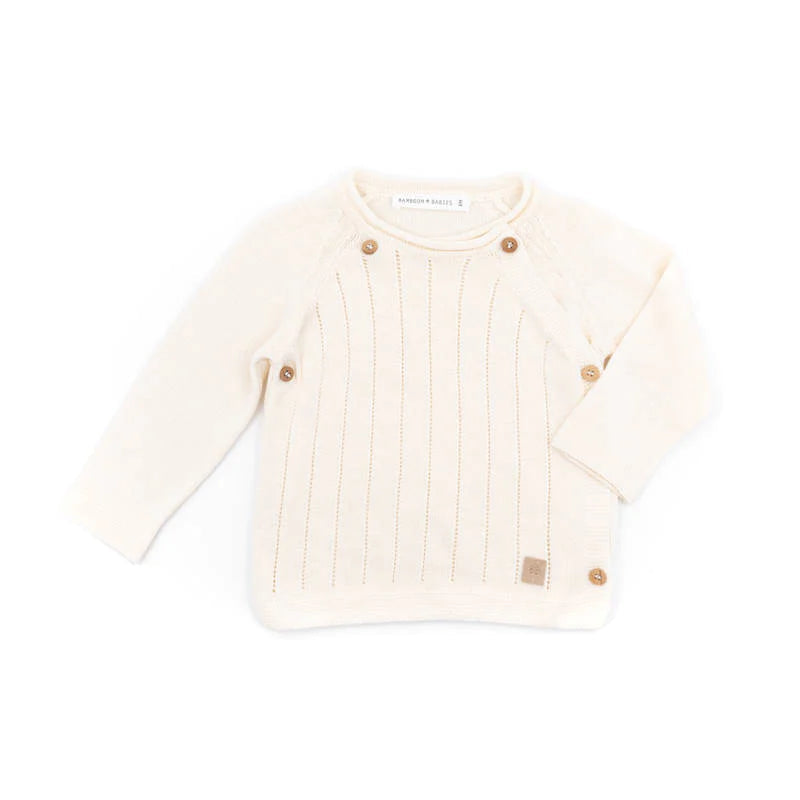 BAMBOOM Maglia incrociata trattini - BIANCO - Be Brave Boutique