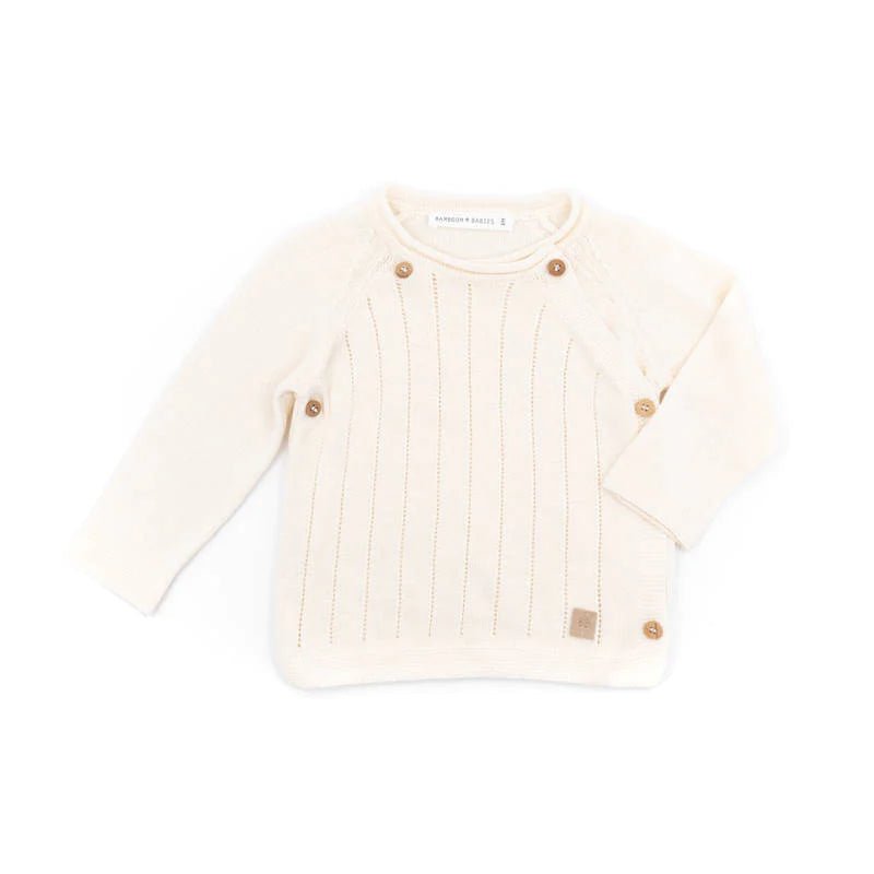 BAMBOOM Maglia incrociata trattini - BIANCO - Be Brave Boutique