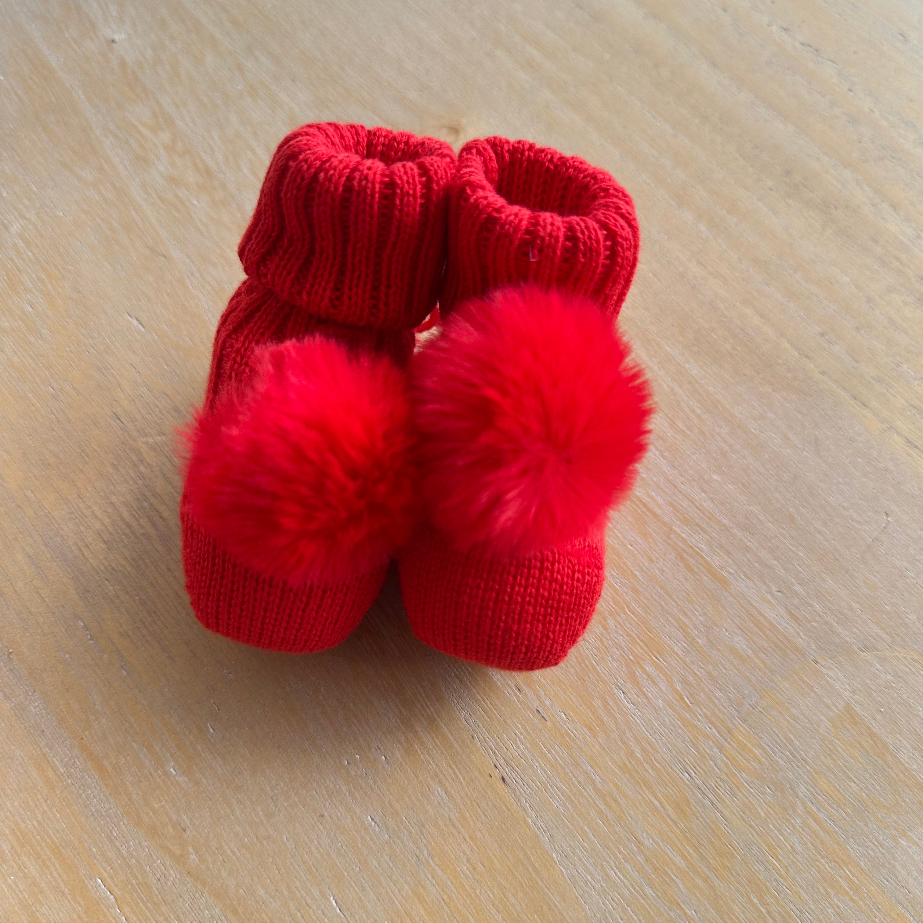 Scarpine nascita Con Pom Pom in Caldo Cotone Made in Italy - Be Brave Boutique